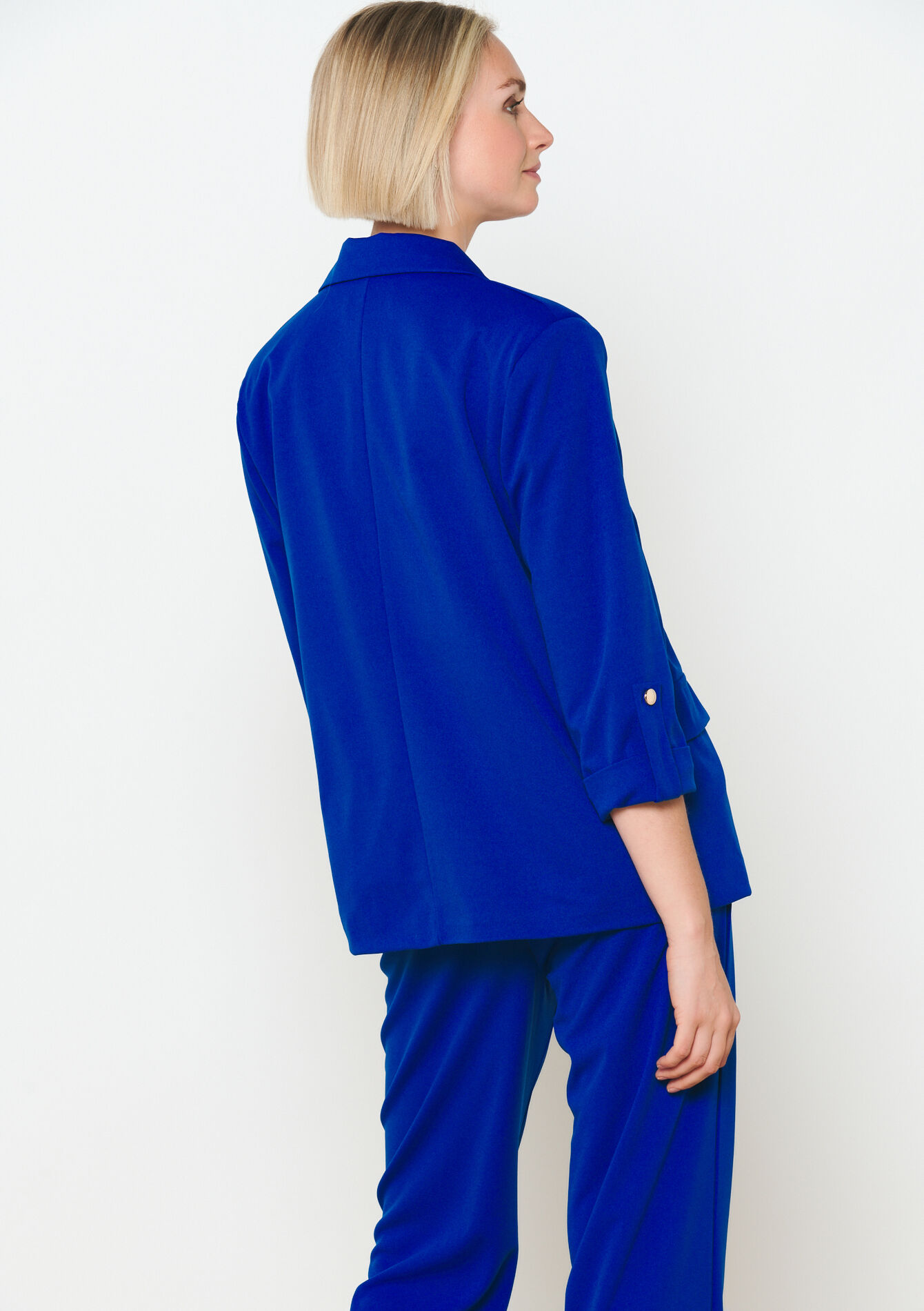 Blazer à manches retroussées, Blazer à manches retroussées - ELECTRIC BLUE - 1122067