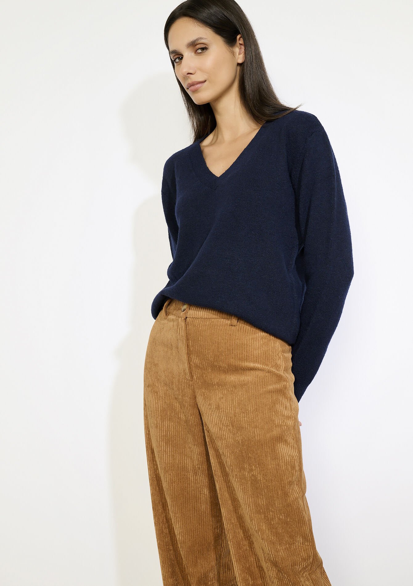 Zachte V-hals trui, Zachte V-hals trui - NAVY BASIC - 04006974_2723