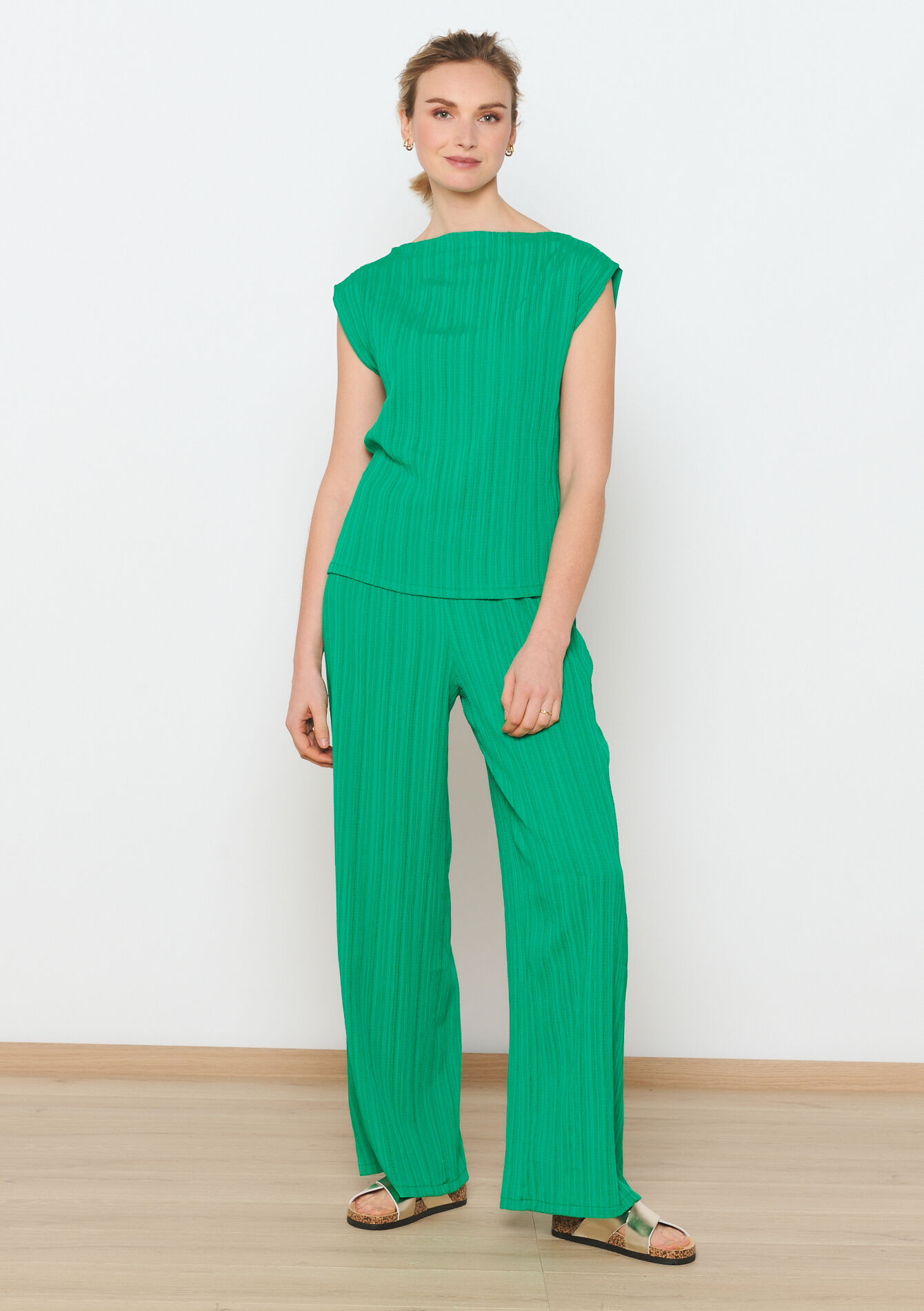 Mouwloze top met plissé, Mouwloze top met plissé - GREEN APPLE - 05702454_1783