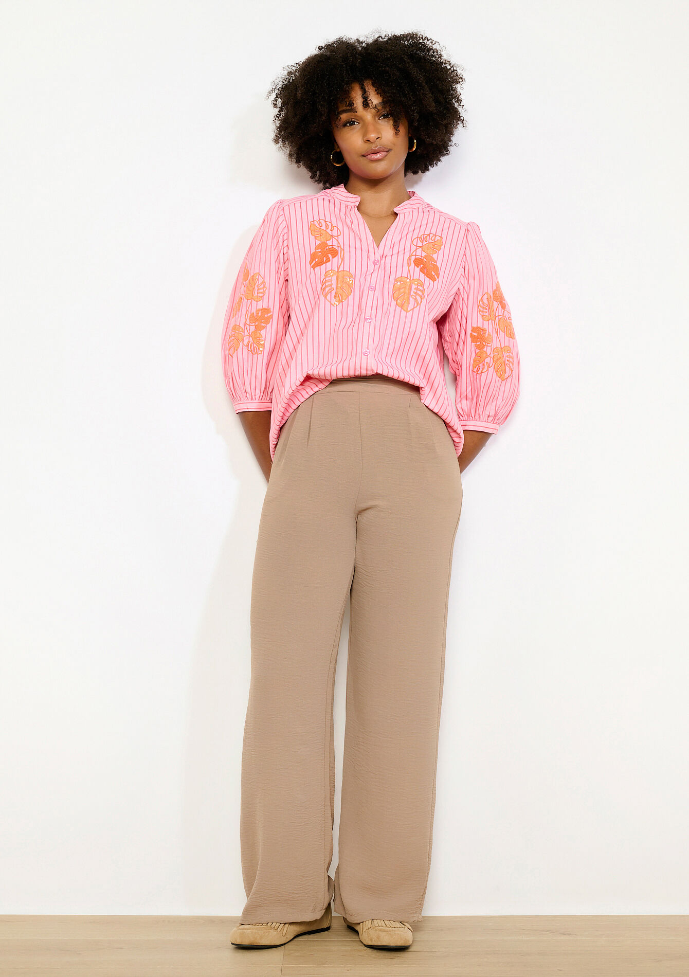 Pantalon ample noir - TAUPE - 06601106_1021