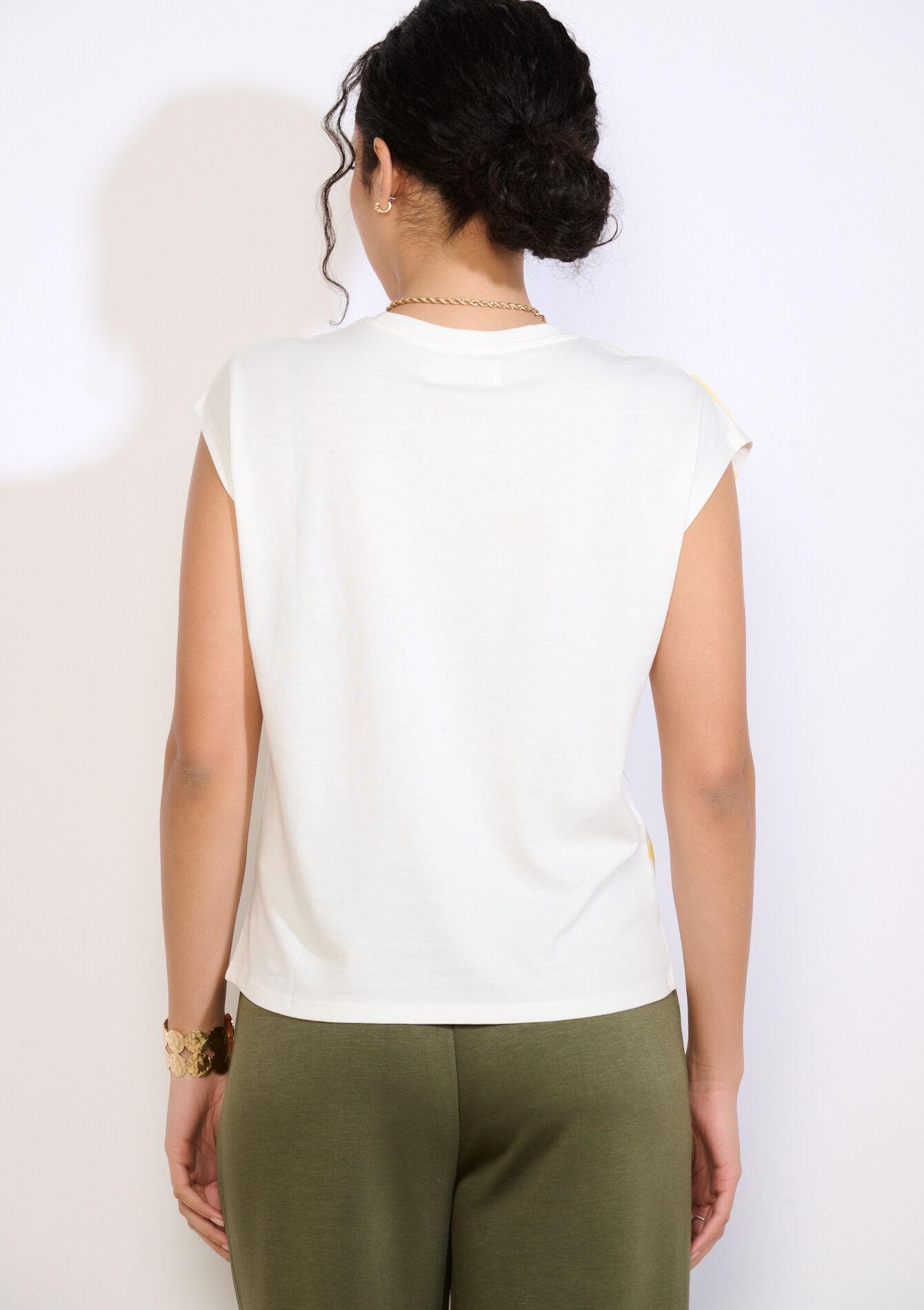 T-shirt met bloemenprint - OFFWHITE - 02301953_1001