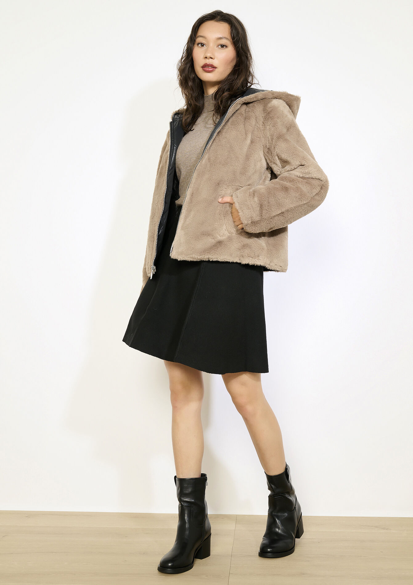 Omkeerbare korte pufferjas, Omkeerbare korte pufferjas - BLACK - 23000776_1119