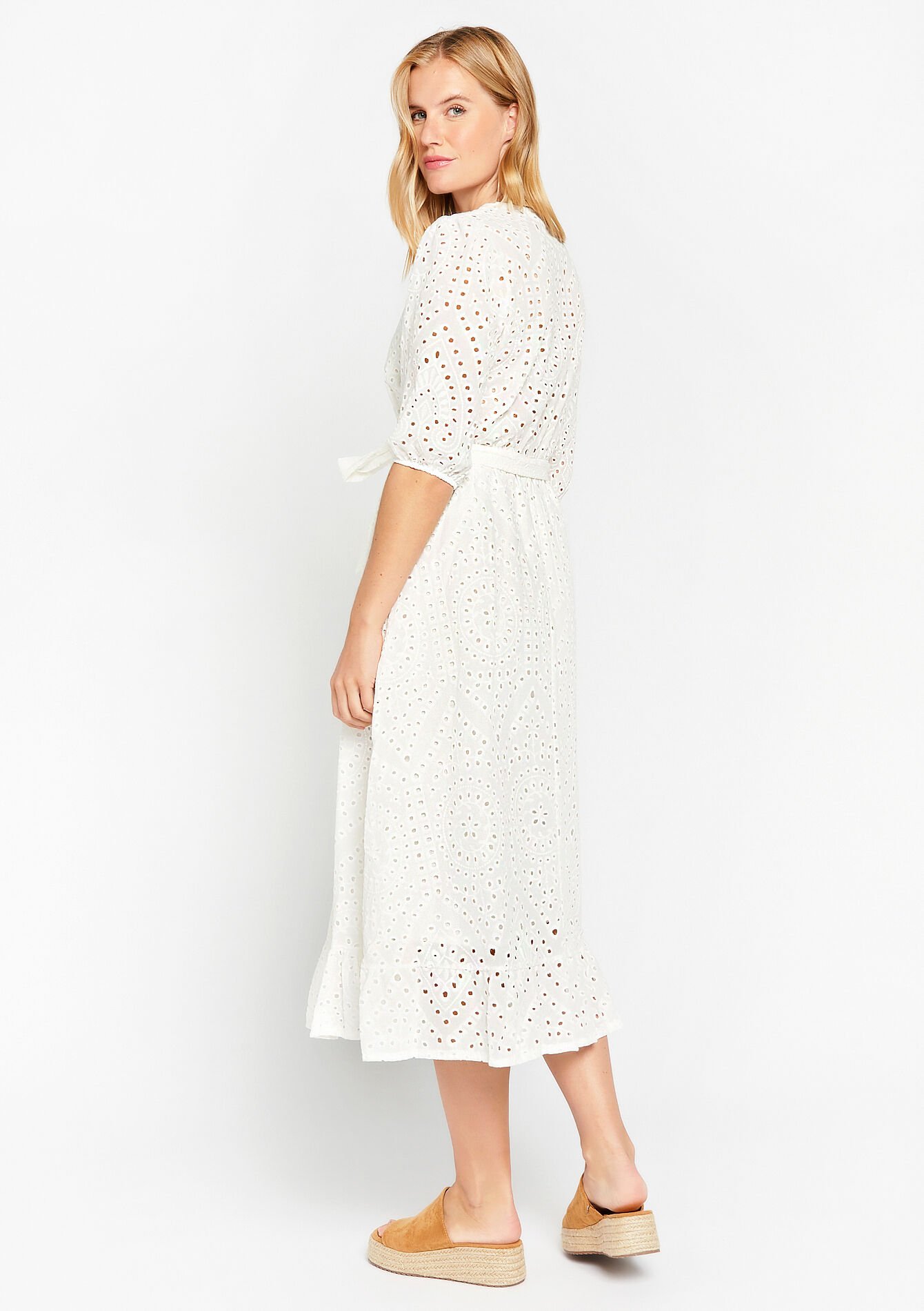 Wikkeljurk met broderie, Wikkeljurk met broderie - OFFWHITE - 08602012_1001