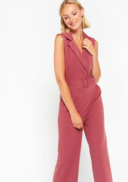 Jumpsuit with large collar - COSMETIC PINK - 06004443_5733