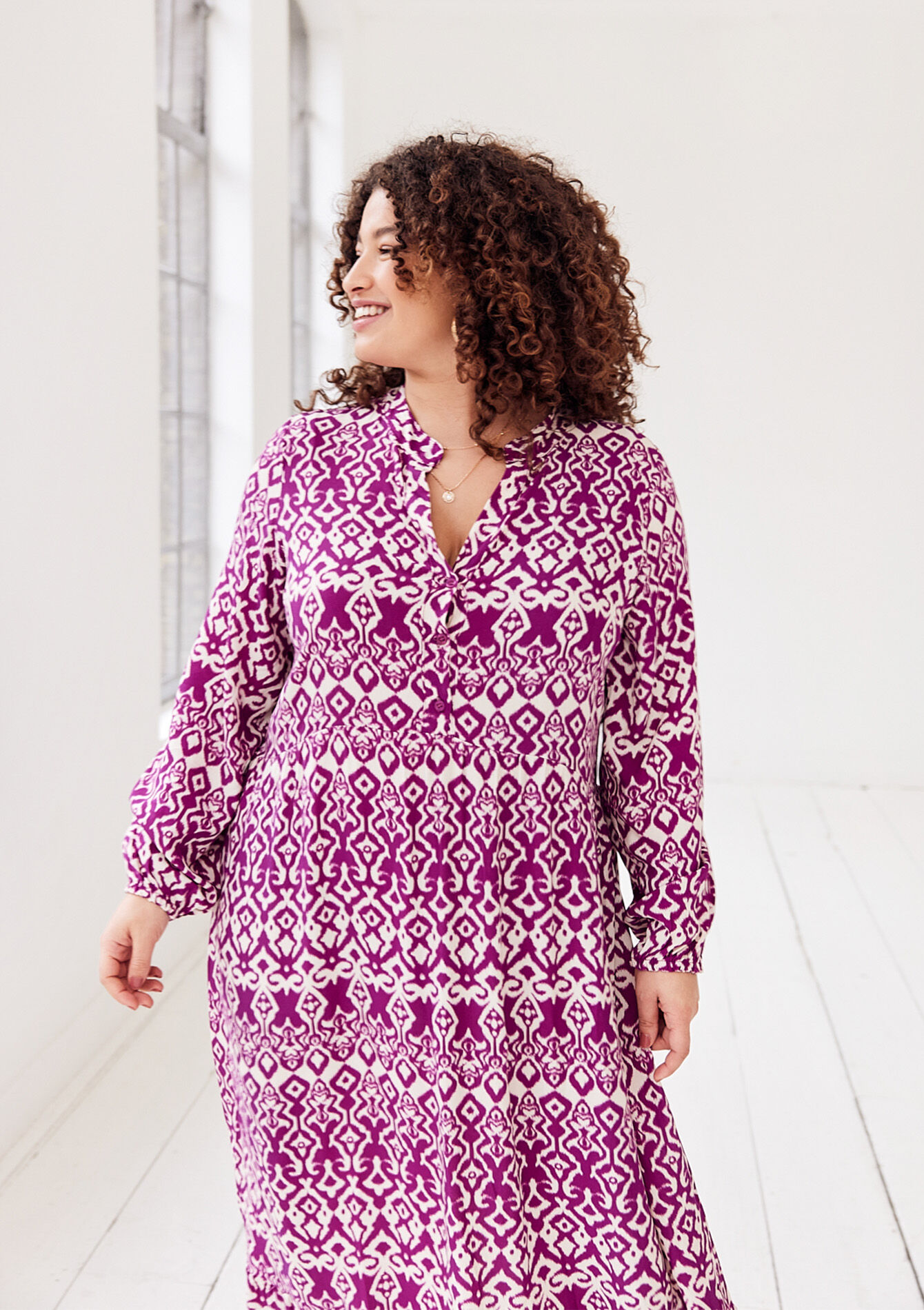 Maxi-jurk met ikatprint, Maxi-jurk met ikatprint - VIOLINE - 08601894_2576