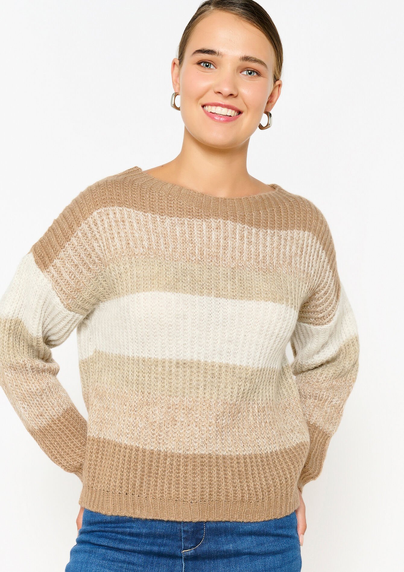 Trui met colourblock, Trui met colourblock - TAUPE - 04006682_1021