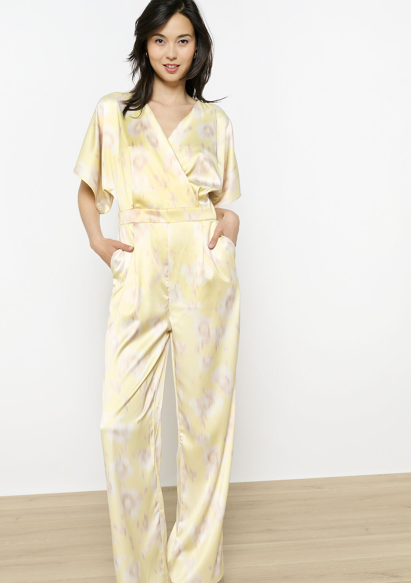 Jumpsuit met vlindermouwen, Jumpsuit met vlindermouwen - YELLOW PASTEL - 06004619_5004