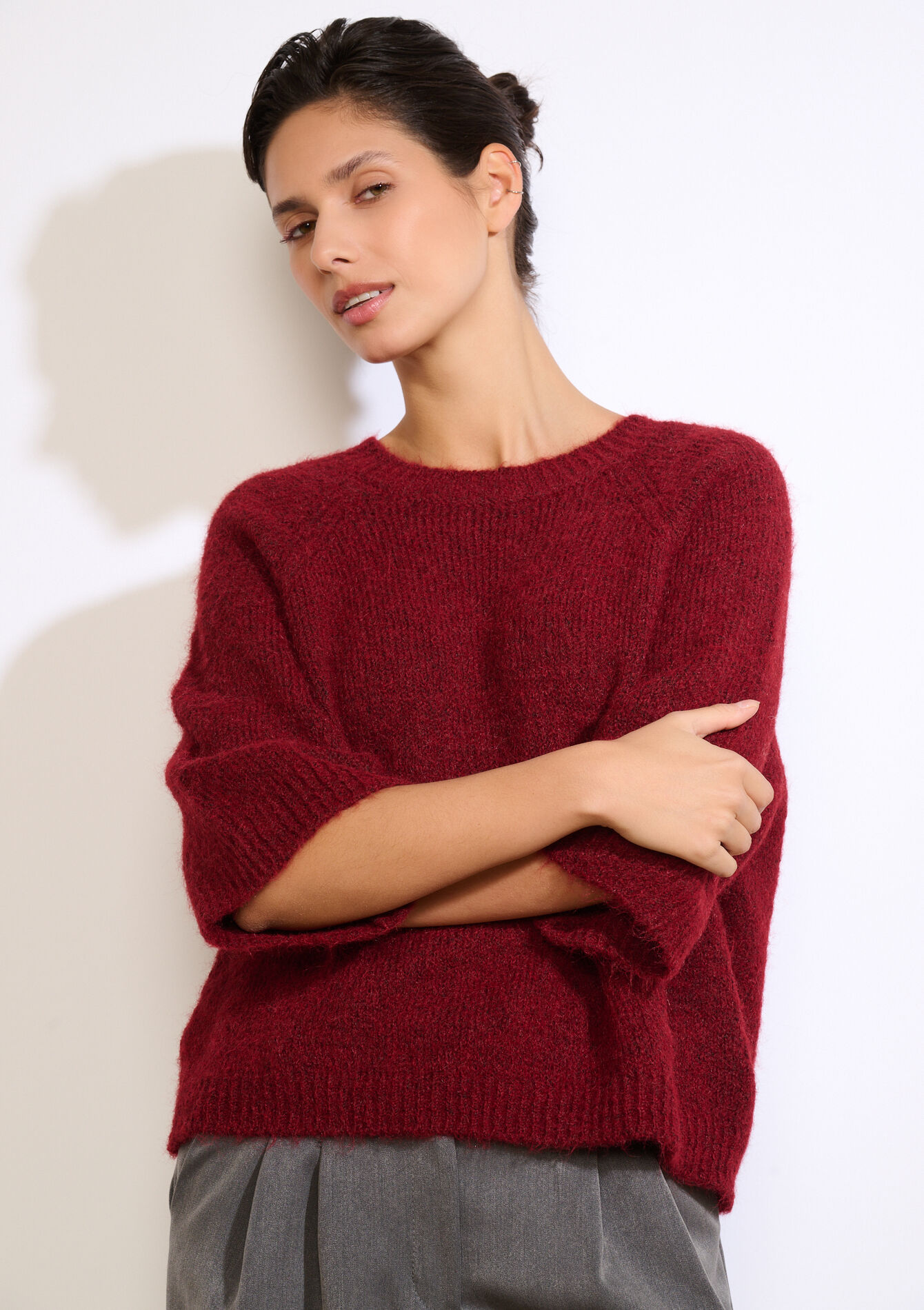 Losvallende structuurtrui, Losvallende structuurtrui - BORDEAU WINE - 04007142_1467