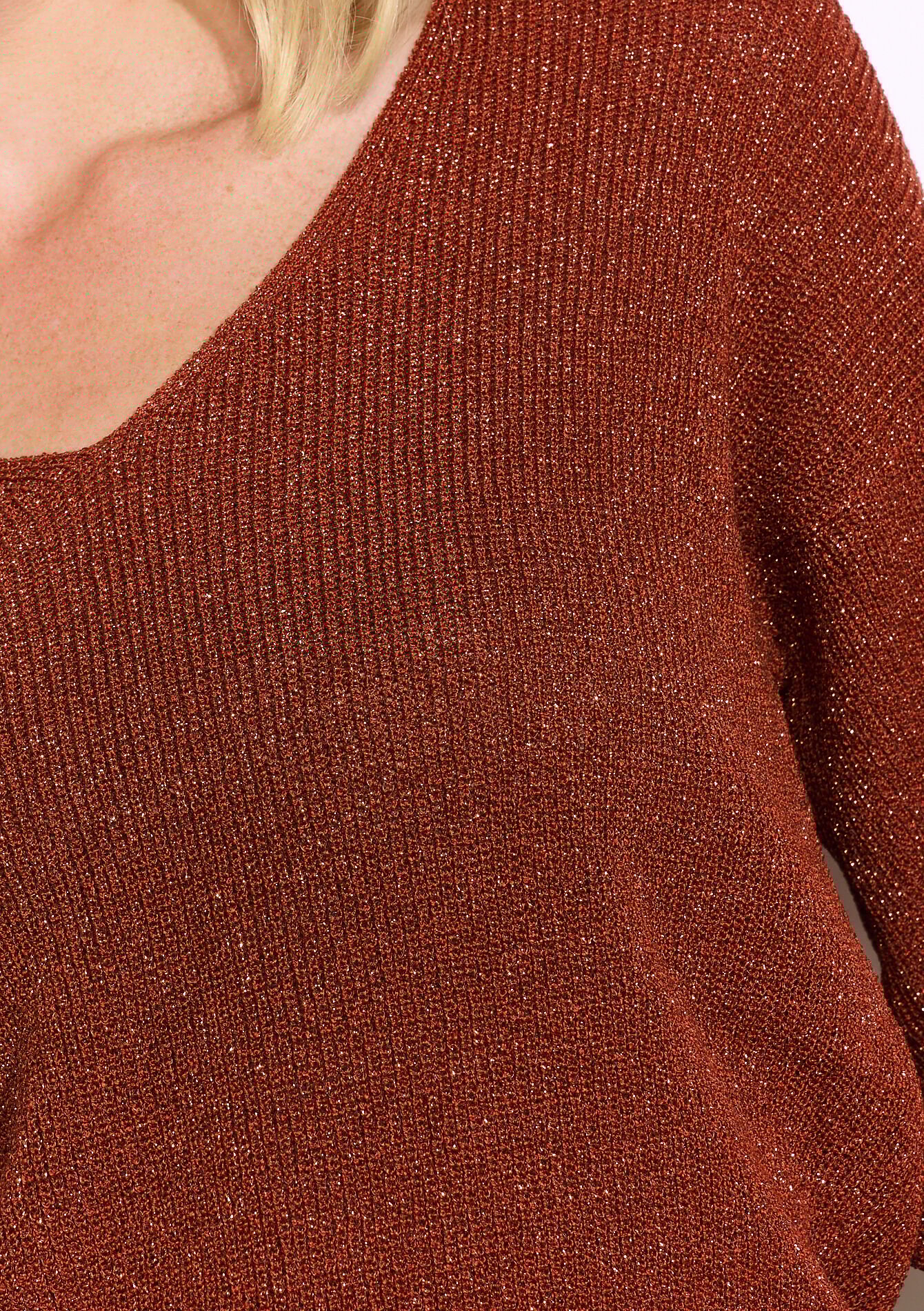 Fijne glittertrui, Fijne glittertrui - TERRACOTTA - 04007049_5303