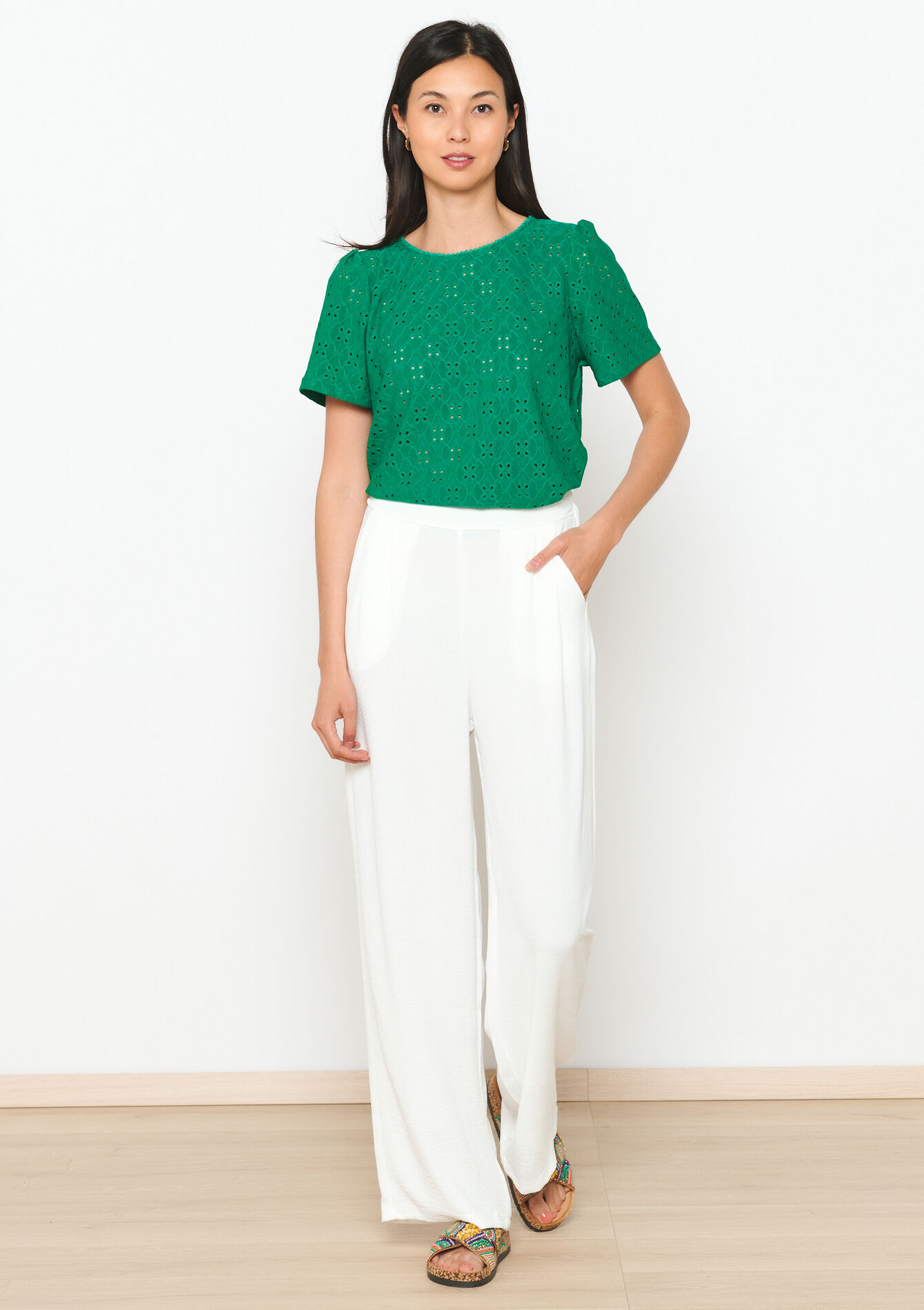 Pantalon évasé, Pantalon évasé - OFFWHITE - 06600821_1001