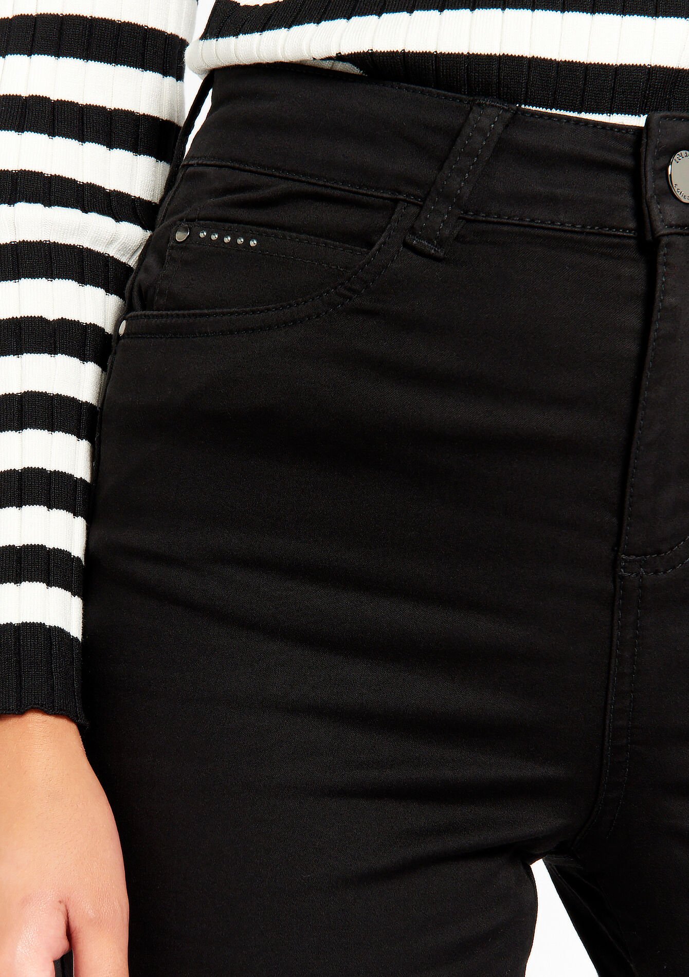 Skinny broek met hoge taille - BLACK - 06004342_1119