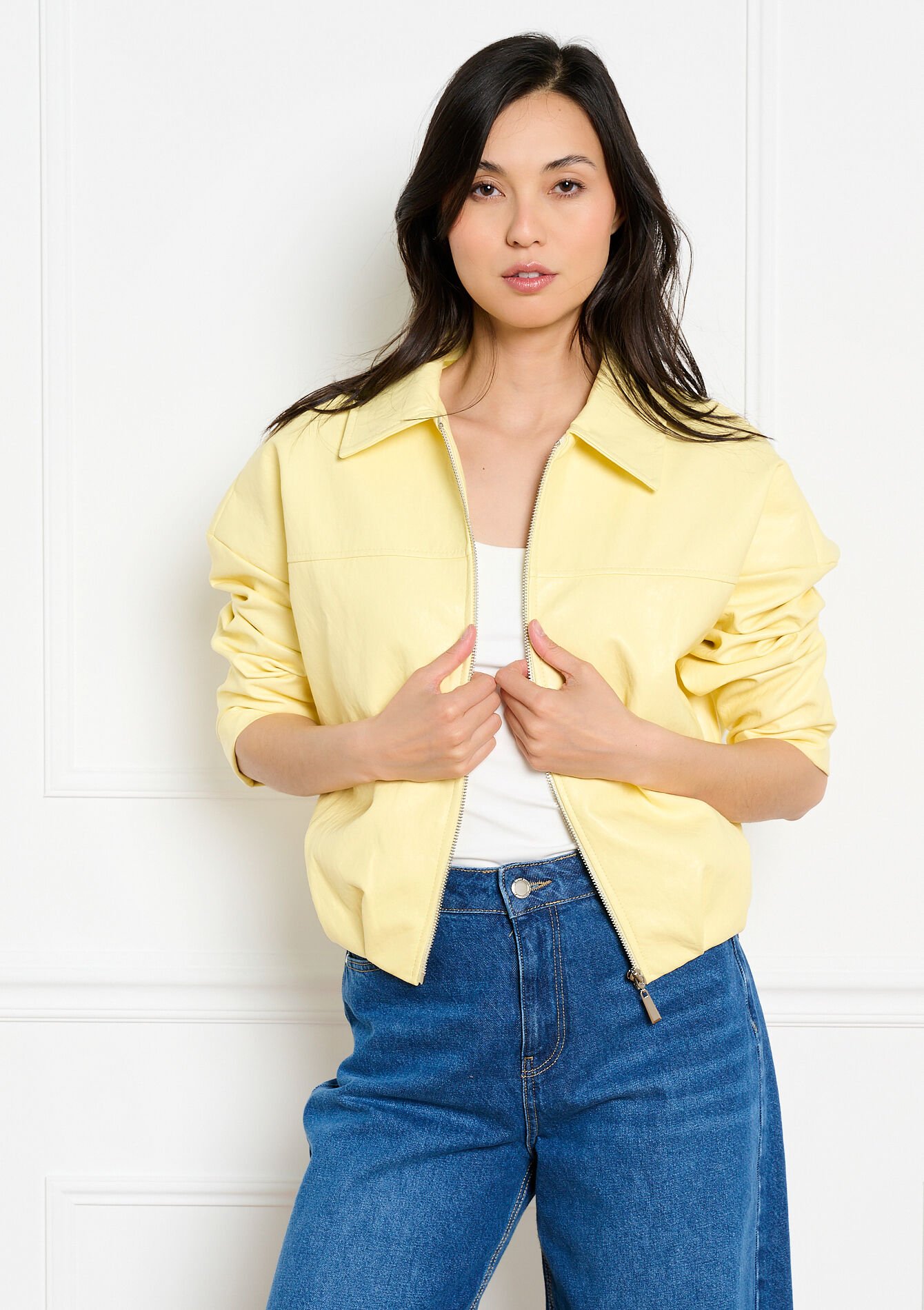 Veste zippée contemporaine - YELLOW PASTEL - 09101213_5004