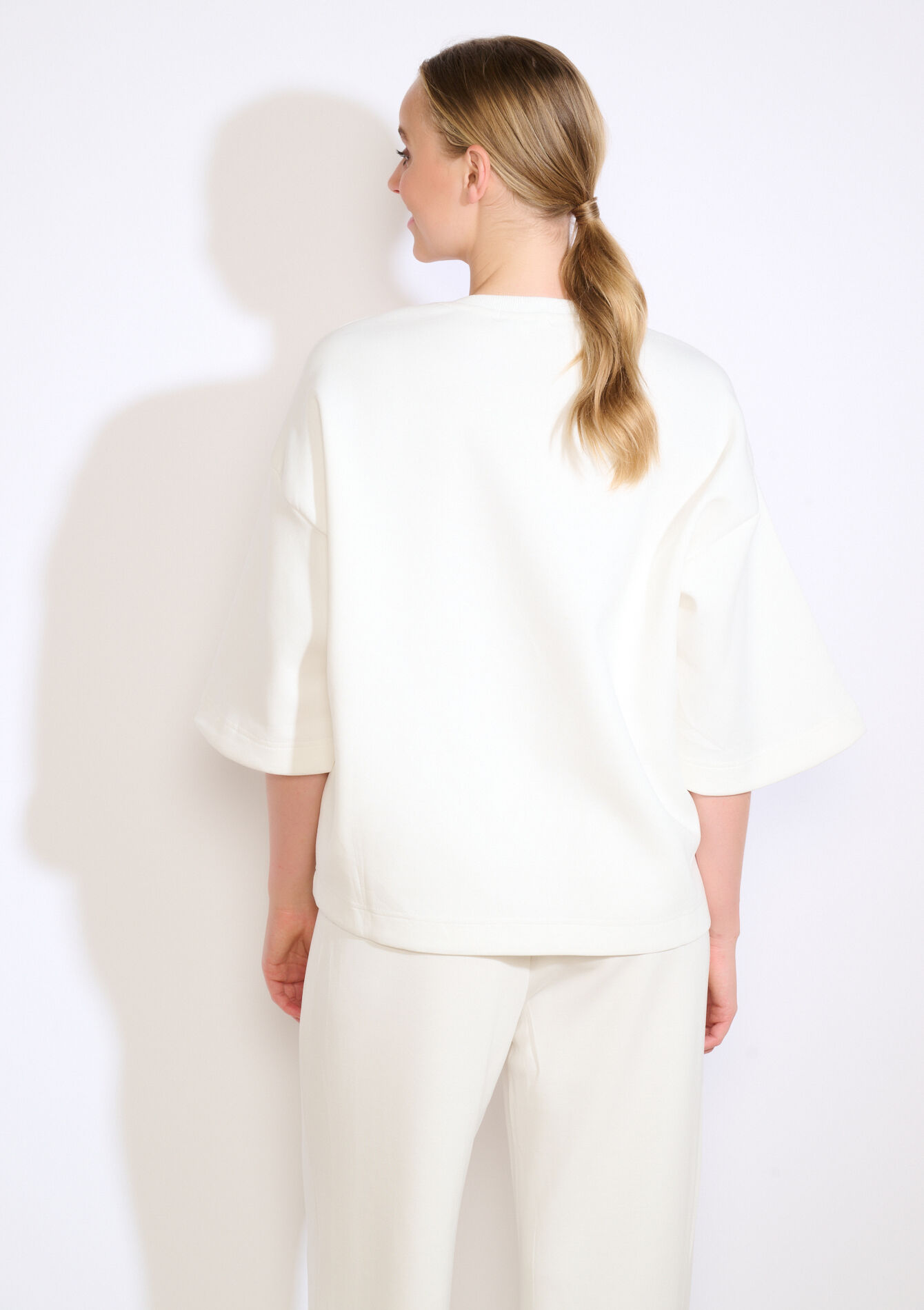 Sweat met paillettenbloem, Sweat met paillettenbloem - VANILLA WHITE - 03001808_1013