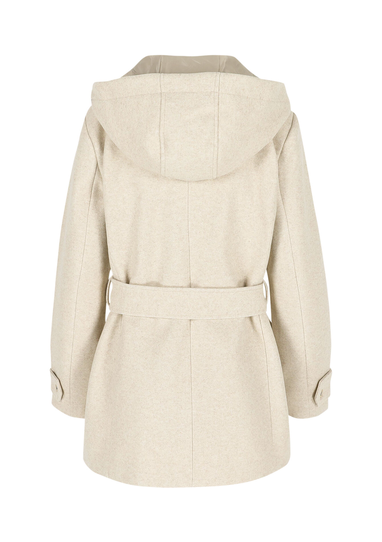 Wollen mantel met ceintuur, Wollen mantel met ceintuur - VANILLA WHITE - 23000746_1013