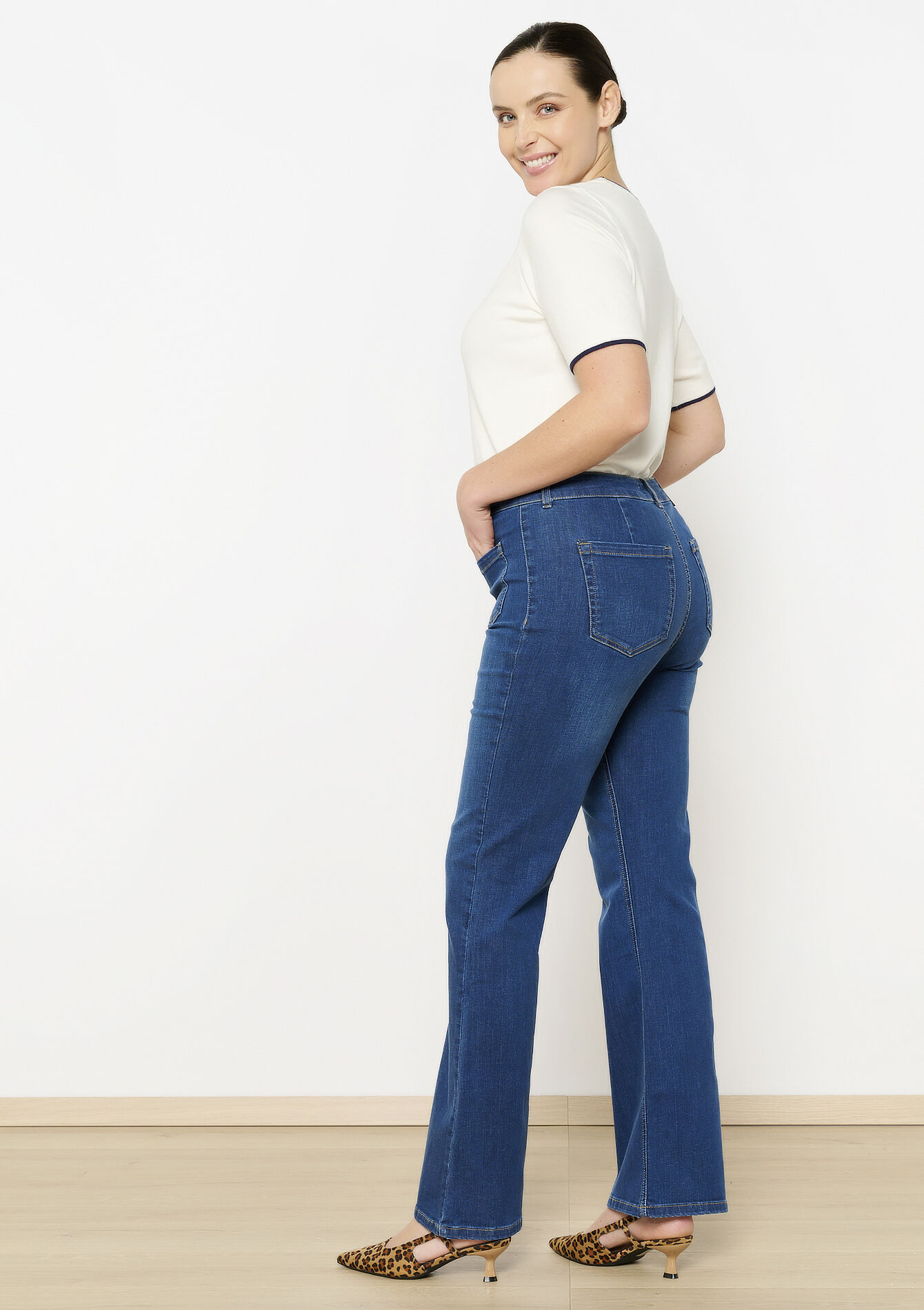 Jean bootcut taille haute, Jean bootcut taille haute - DARK BLUE - 22000582_0501