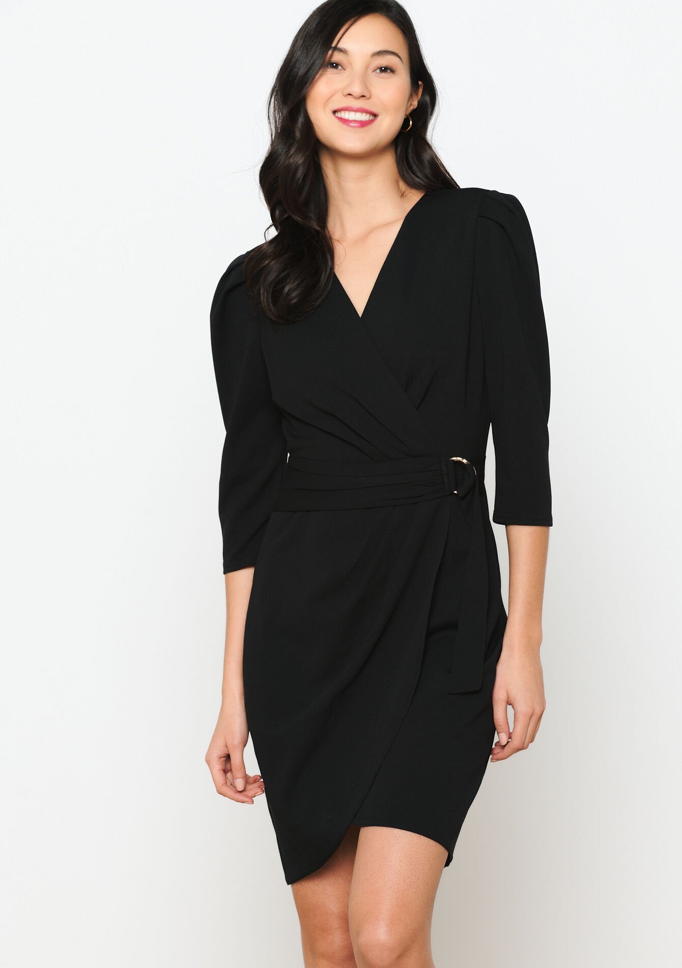 Jurk met wikkeltop, Jurk met wikkeltop - BLACK - 08103495_1119