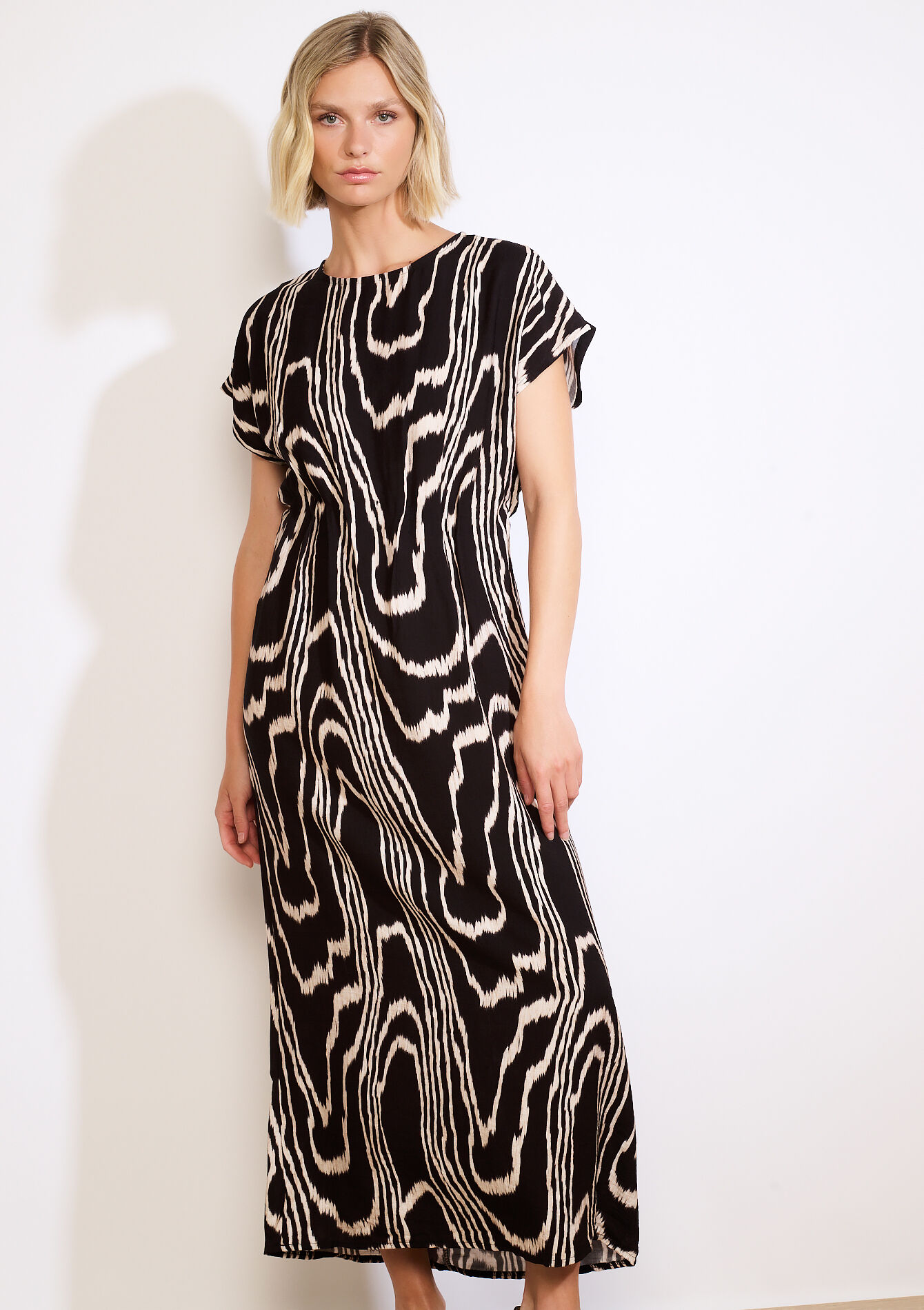 Lange jurk met print, Lange jurk met print - BLACK - 08104267_1119