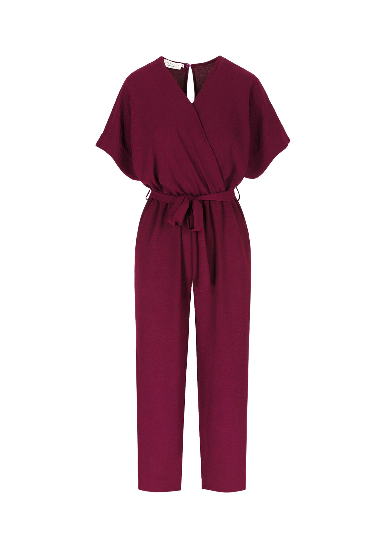 Losvallende wikkel jumpsuit - AUBERGINE - 06004652_1537