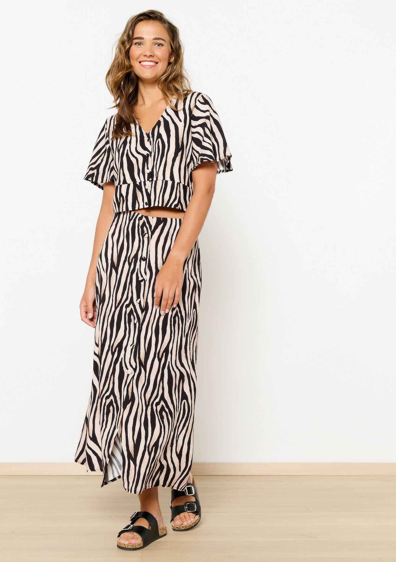 Crop top à imprimé zébré, Crop top à imprimé zébré - BLACK - 05702620_1119