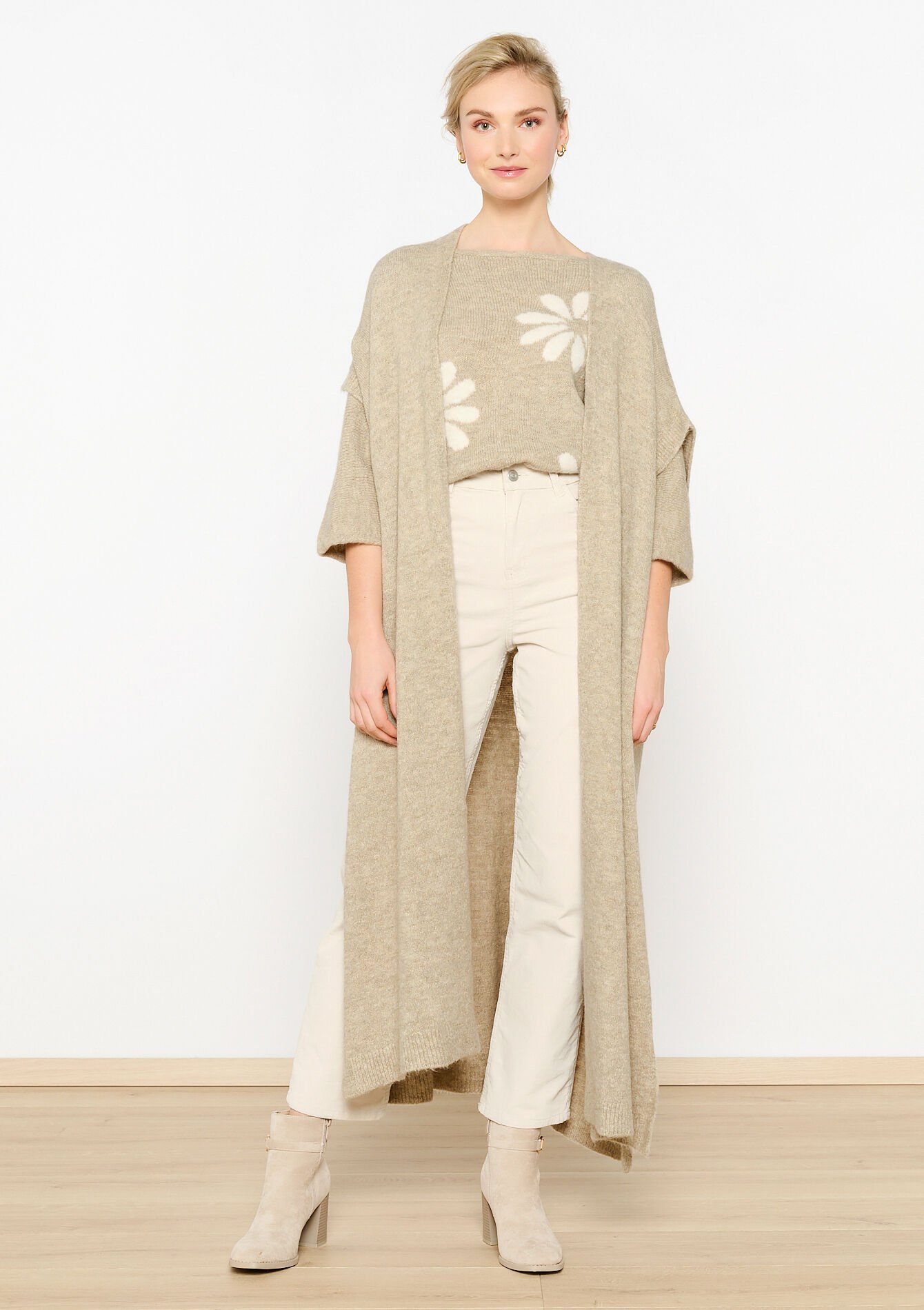 Lange cardigan, Lange cardigan - LIGHT TAUPE - 04800293_2572