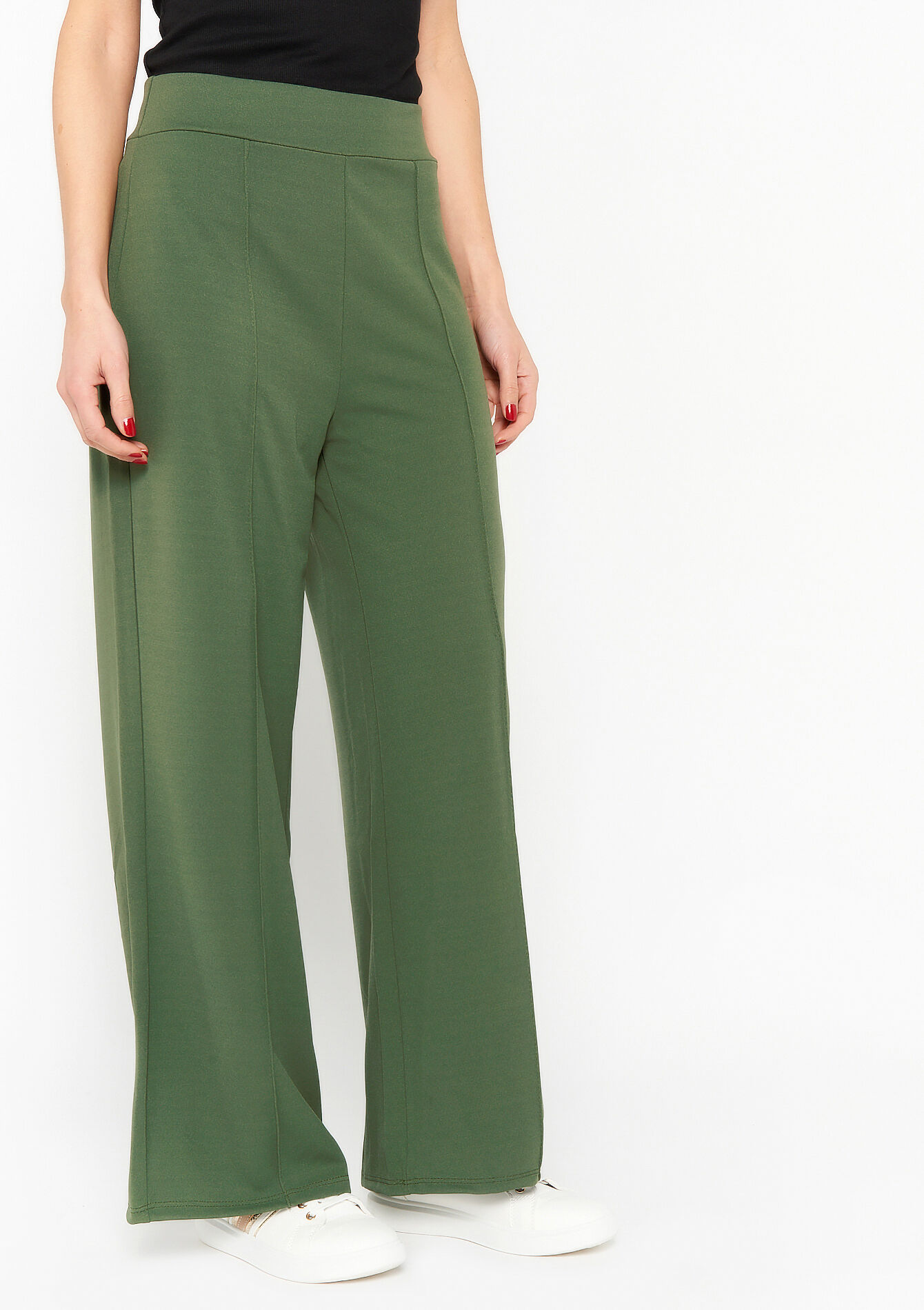 Wijde broek, Wijde broek - KHAKI MED - 06600722_4327