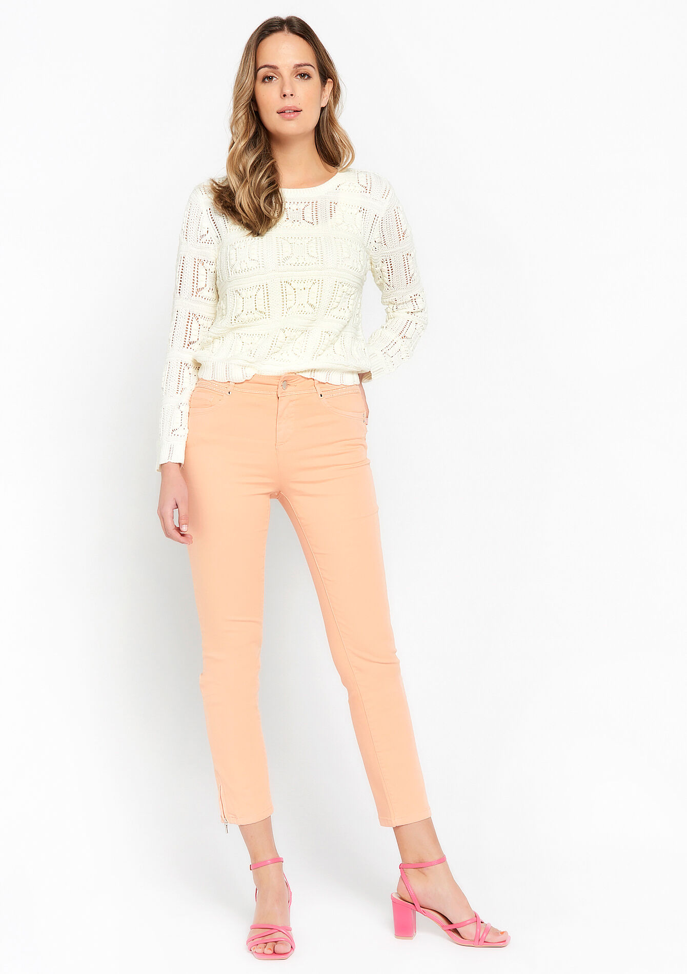 Skinny trousers, Skinny trousers - PASTEL PEACH - 06004307_1974