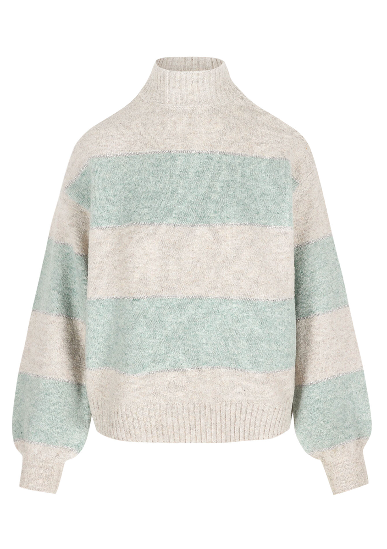 Jacquard high-neck pullover, Jacquard high-neck pullover - MINT GREEN - 04006929_1723