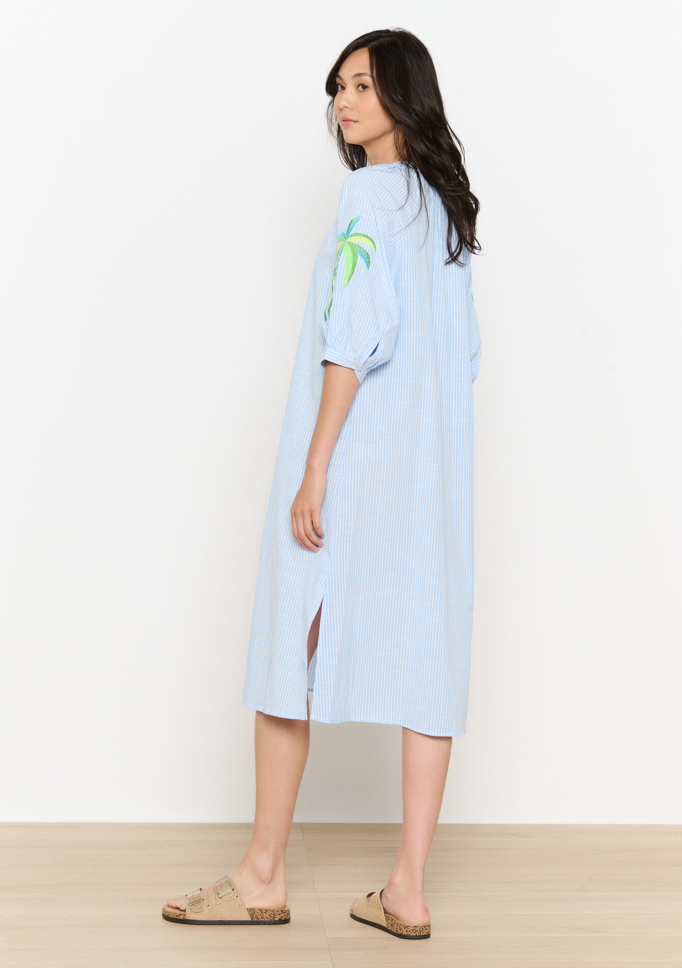 Geborduurde hemdjurk, Geborduurde hemdjurk - BLUE PASTEL - 08104106_3003