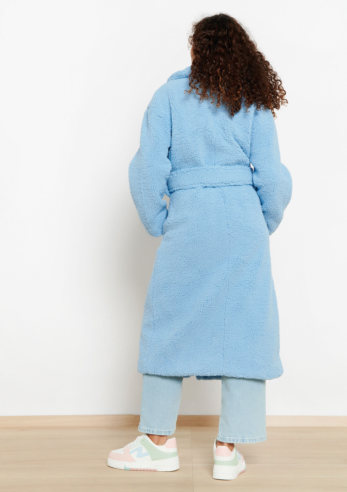 Oversized teddy jas, Oversized teddy jas - BLUE PASTEL - 23000623_3003