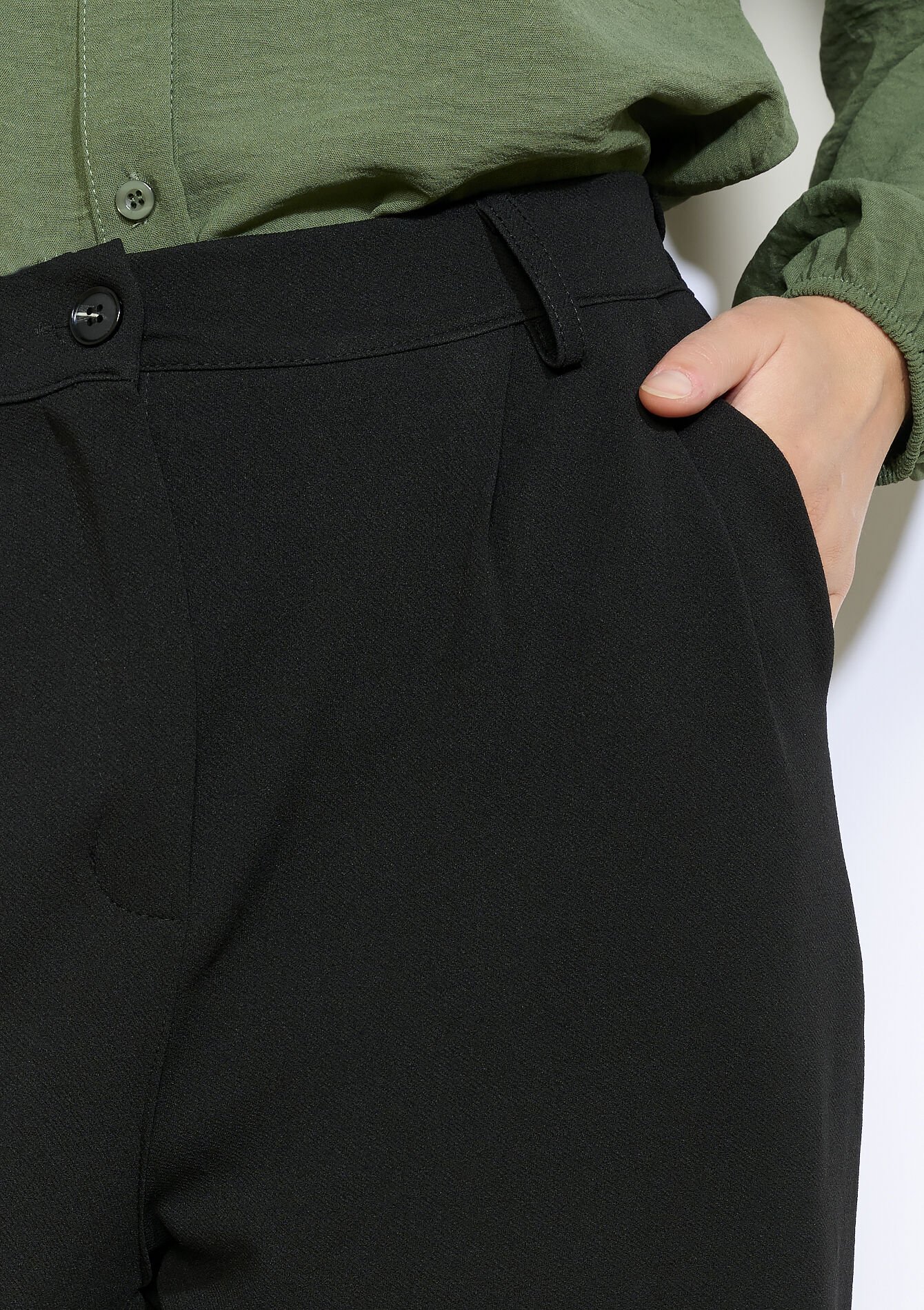 Tailored twill broek, Tailored twill broek - BLACK - 06100744_1119