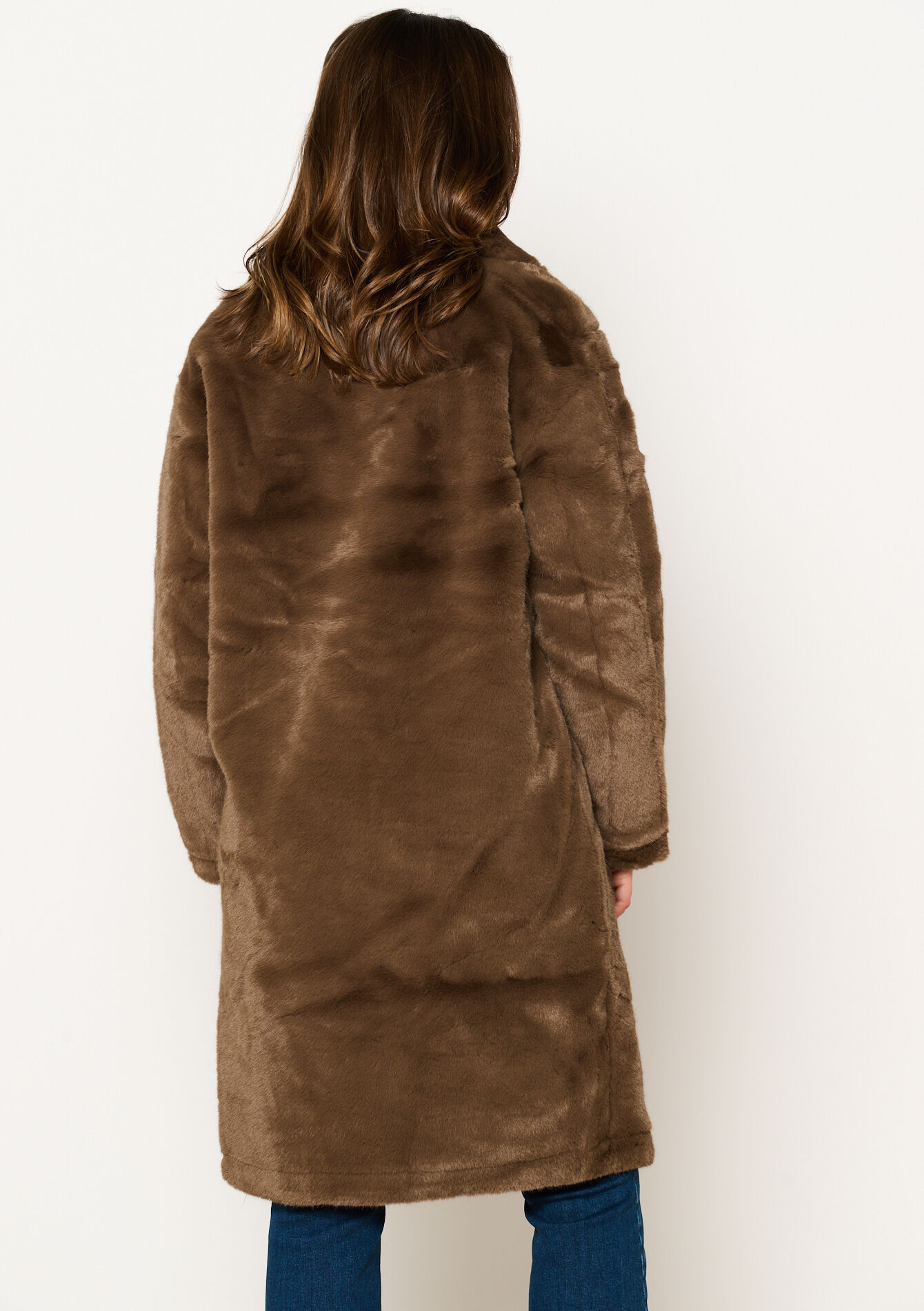 Oversized fluffy jas - CAMEL BROWN - 23000709_3818