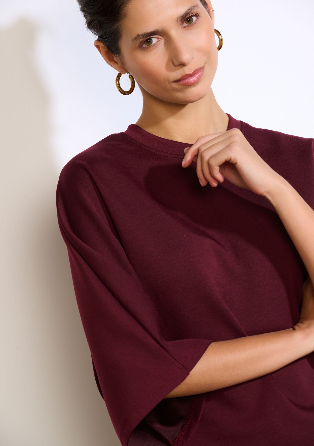 Sweater met wijde mouwen, Sweater met wijde mouwen - BORDEAUX WINE - 03001814_5514