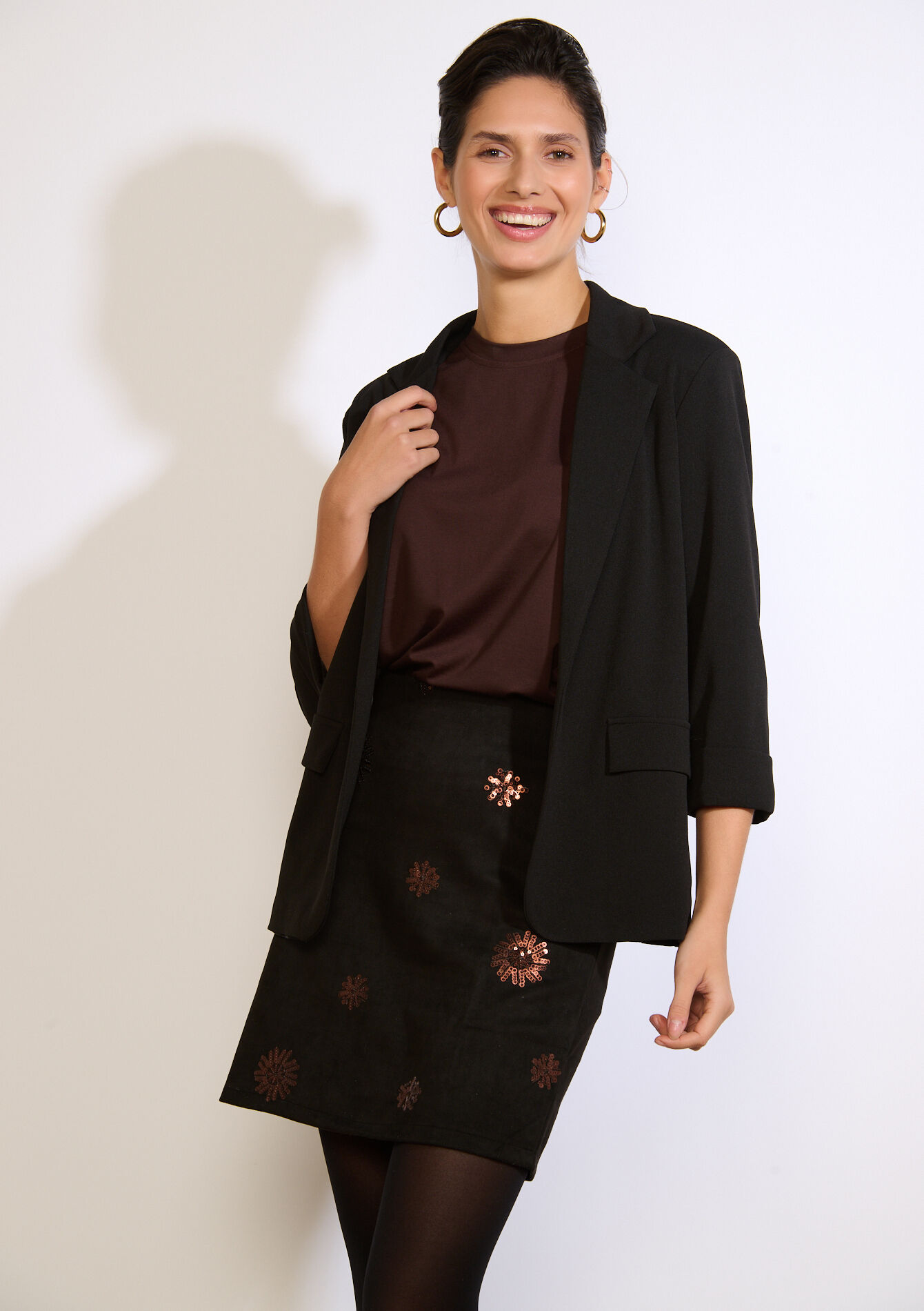 Minirok met pailletten, Minirok met pailletten - BLACK - 07101478_1119