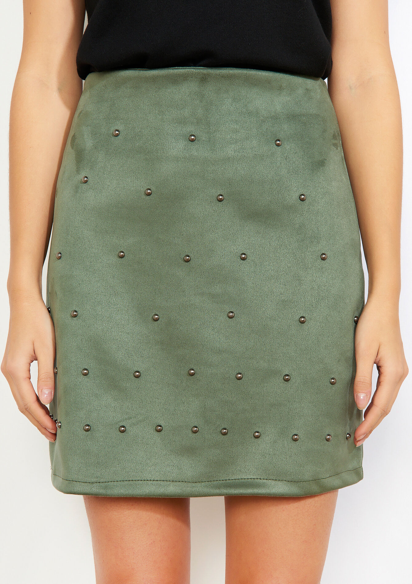 Jupe courte ornée - KHAKI MED - 07101491_4327