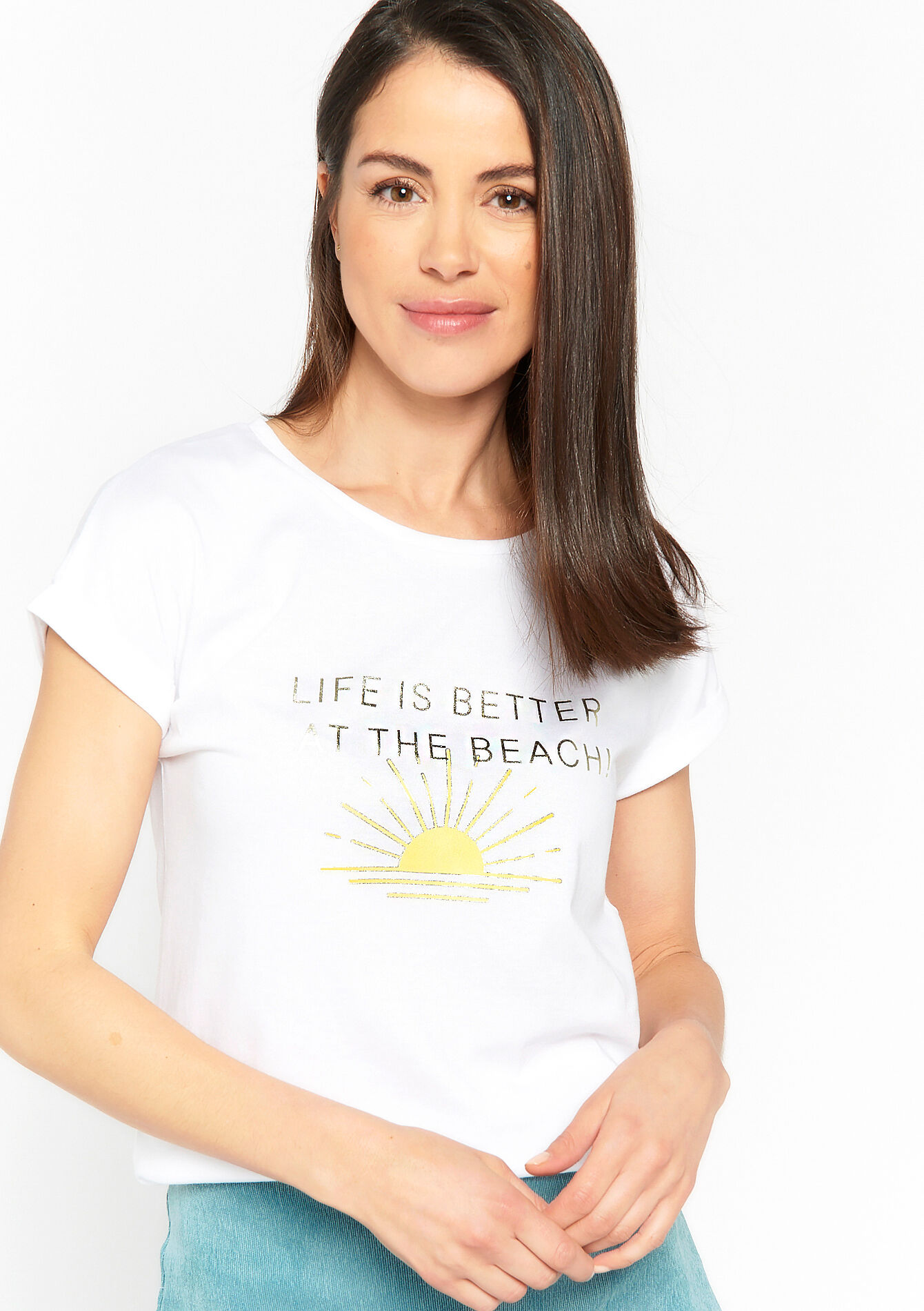 T-shirt with writing - WHITE PAPYRUS - 02301311_1910