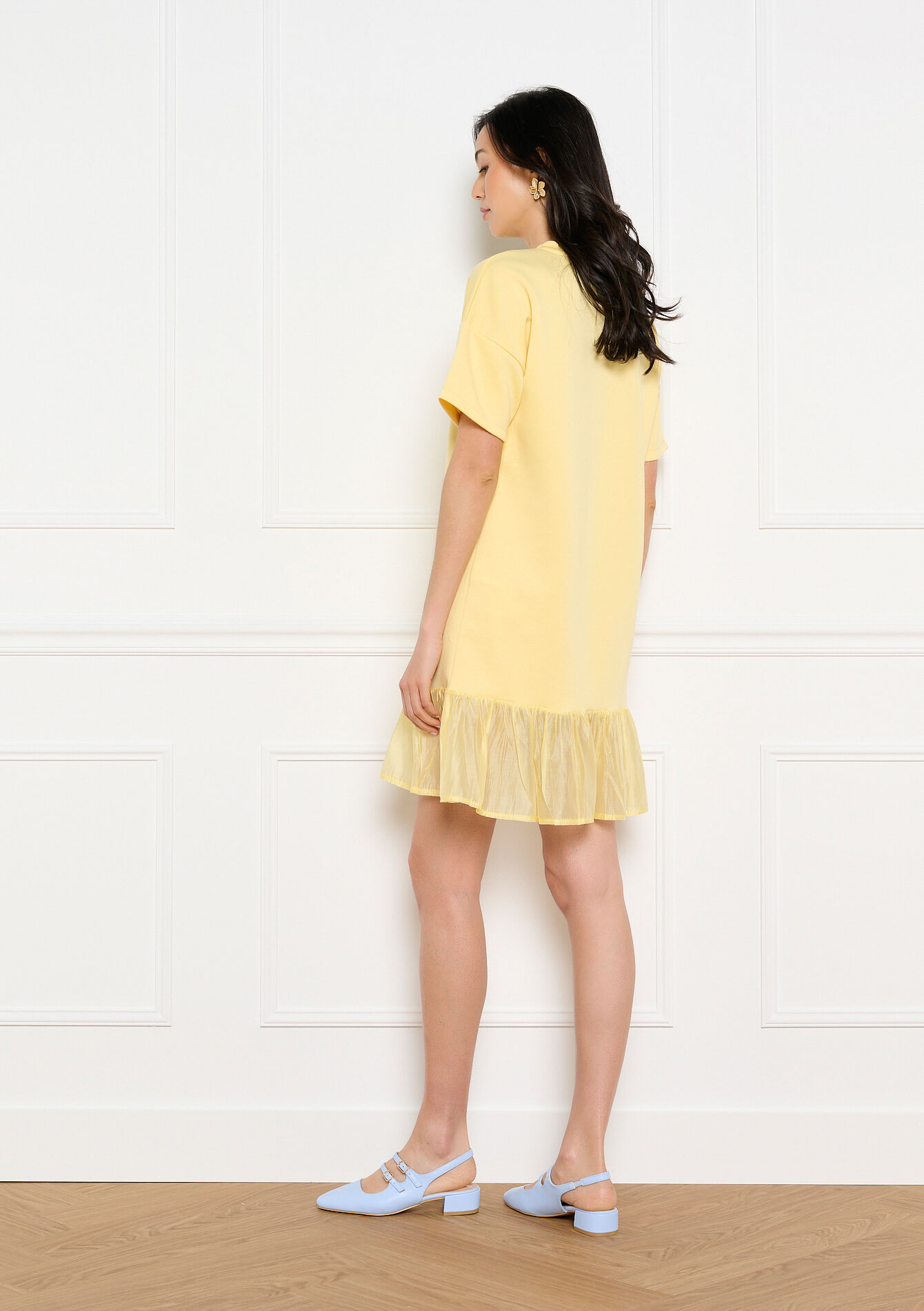 Mini jurk met volantzoom, Mini jurk met volantzoom - YELLOW SUN - 08104479_5007