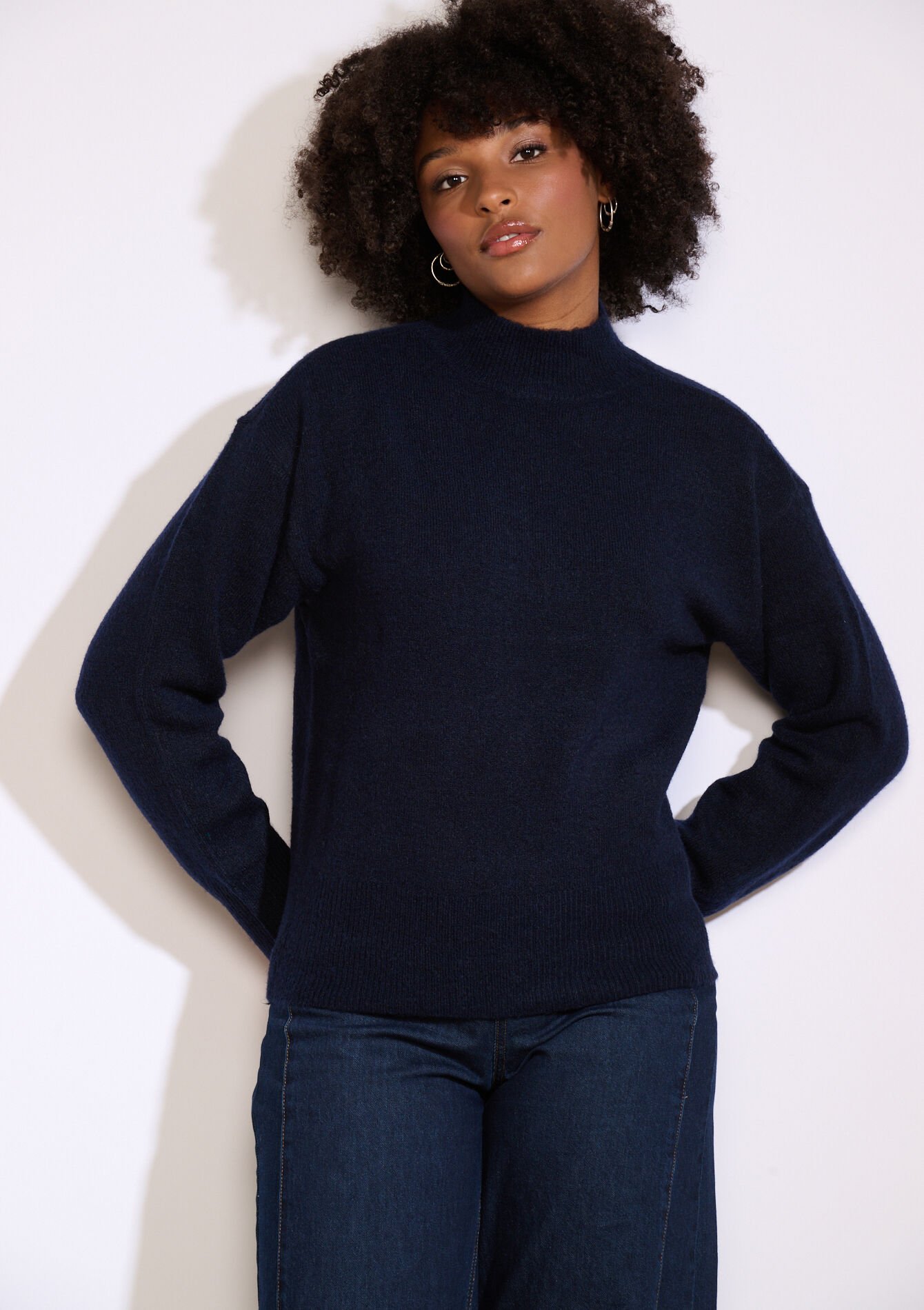 Zachte trui met col - NAVY BASIC - 04006914_2723