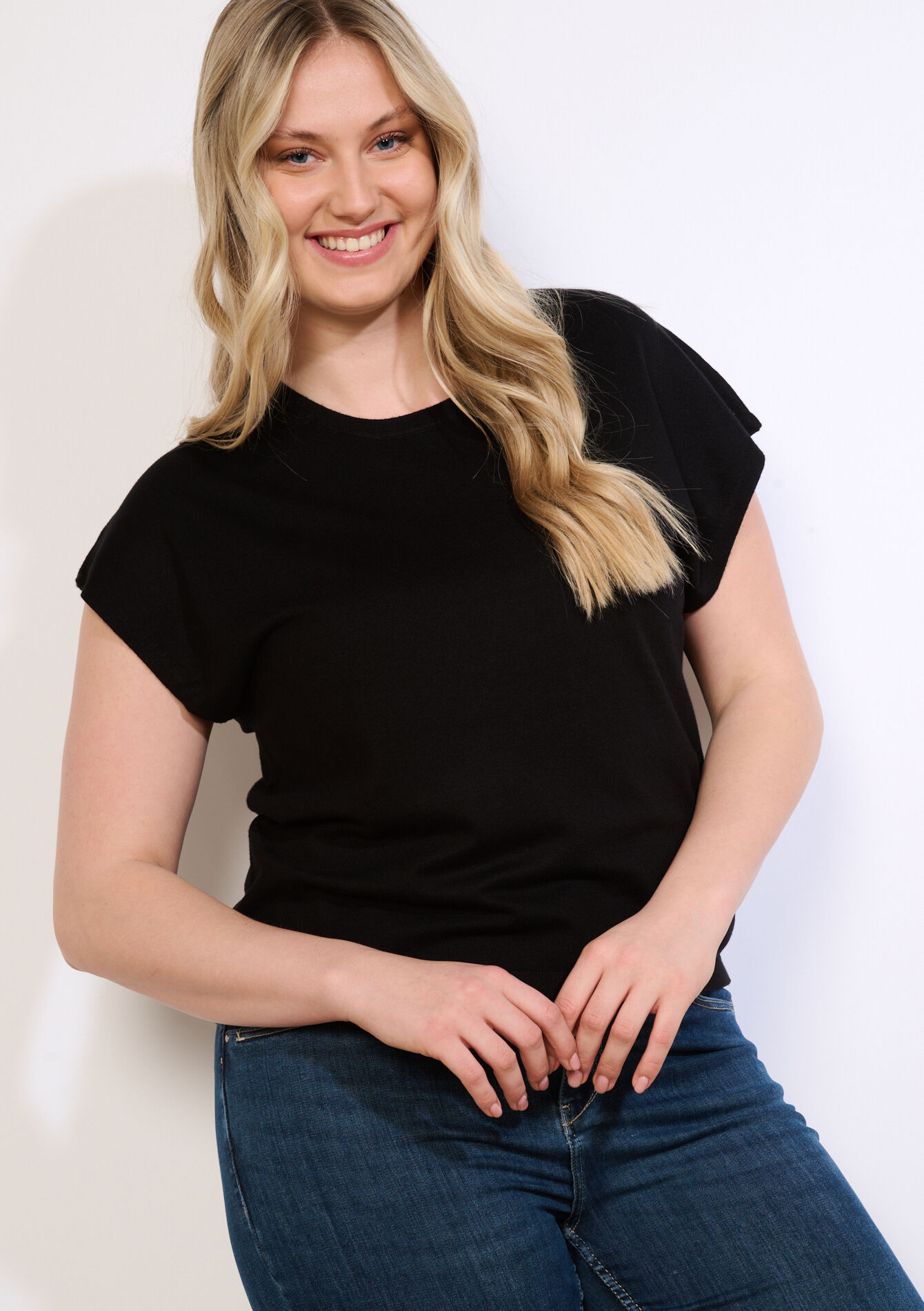 Lichte gebreide tanktop - BLACK - 04007028_1119