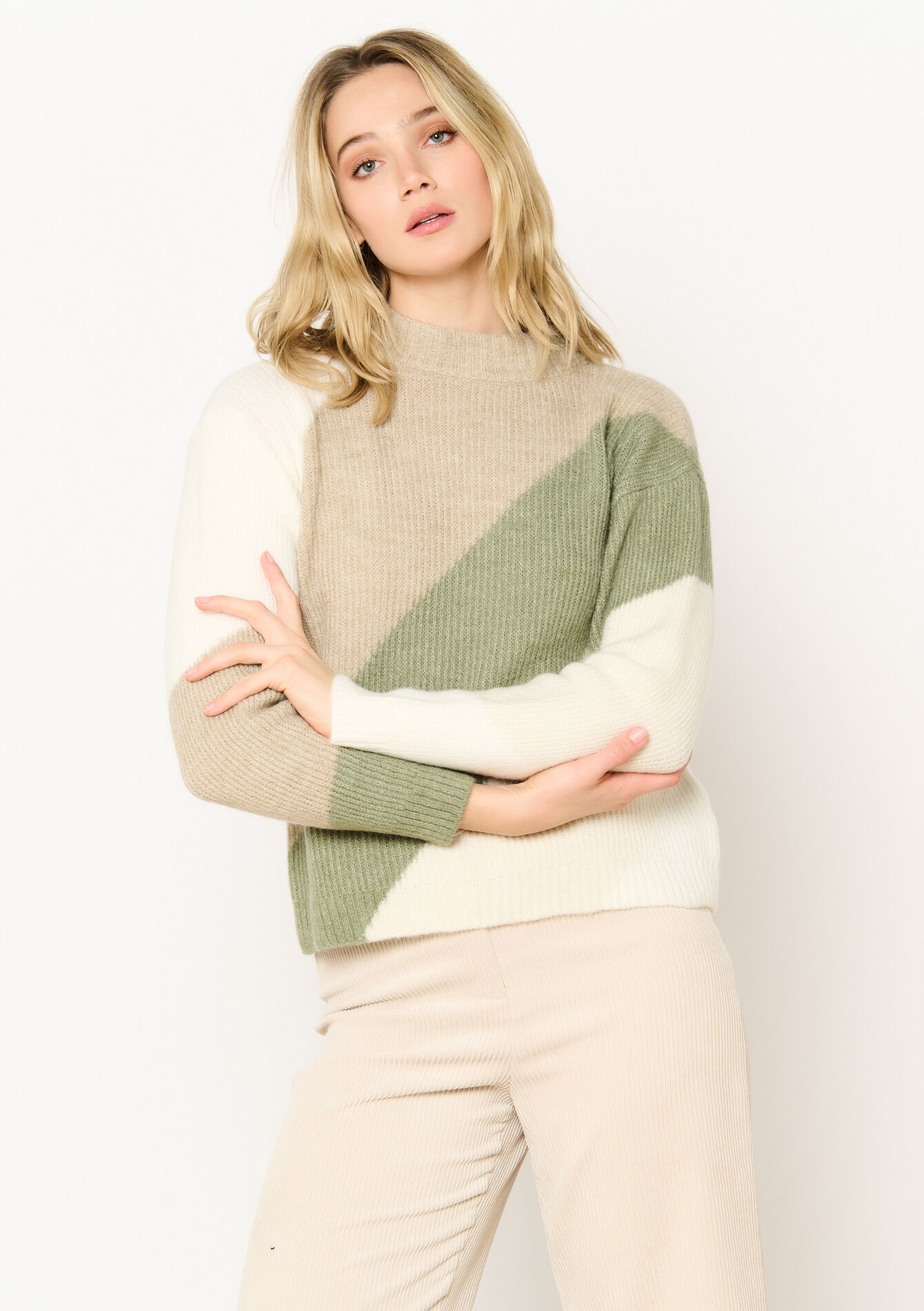 Trui met brede strepen, Trui met brede strepen - TAUPE - 04006820_1021