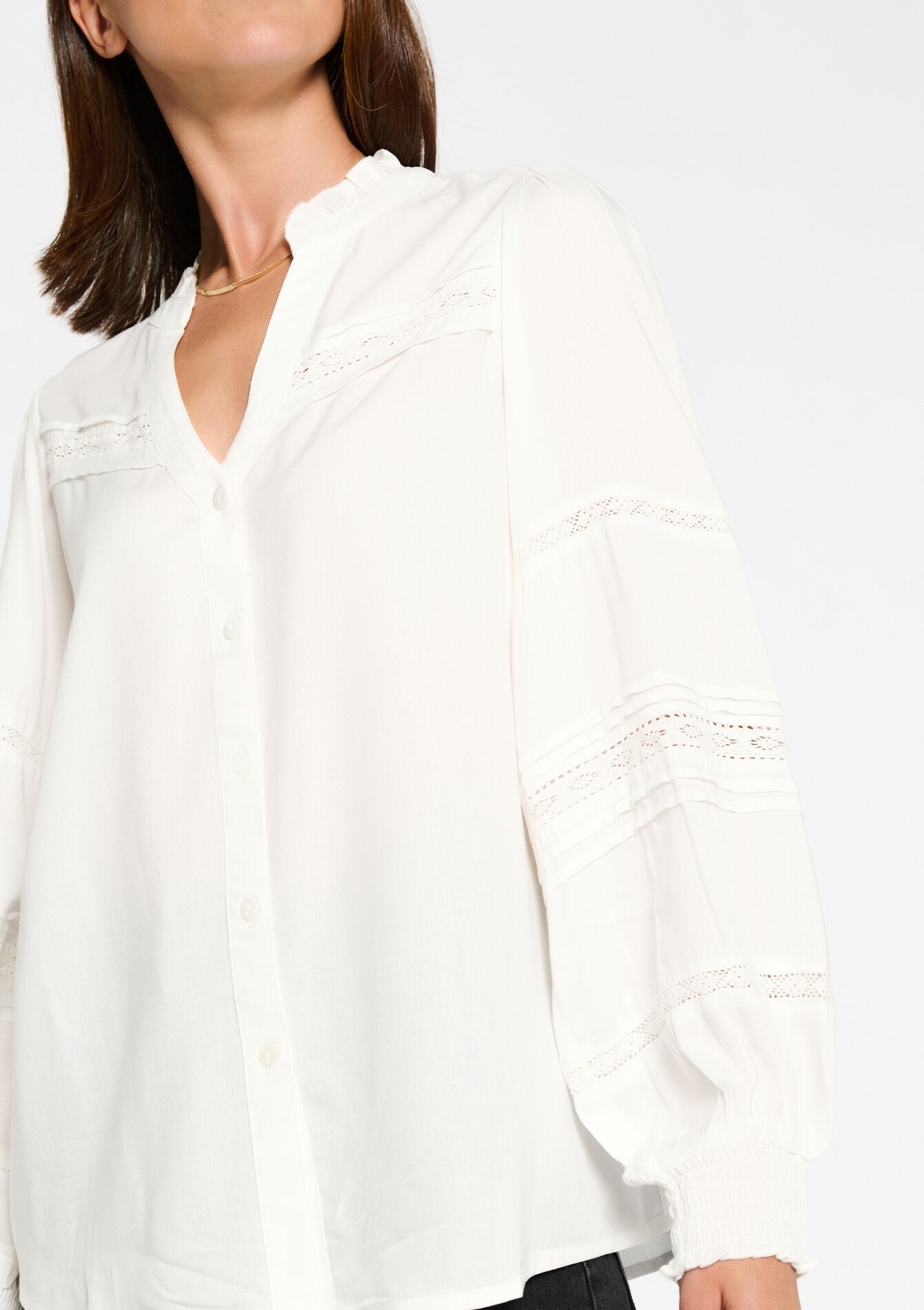 Blouse met kant, Blouse met kant - OPTICAL WHITE - 05702249_1019