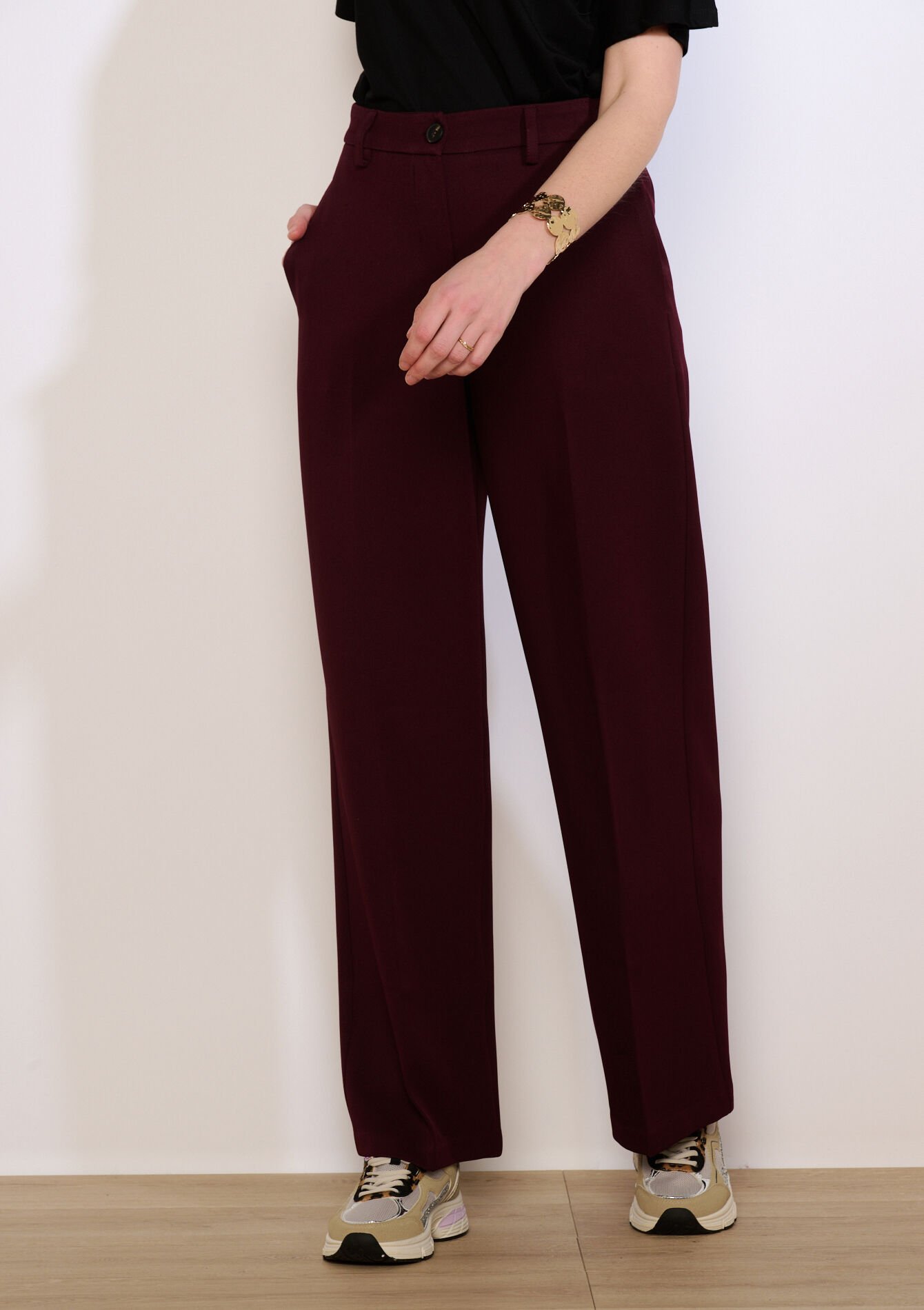 Rechte tailleurbroek - AUBERGINE - 06601102_1537