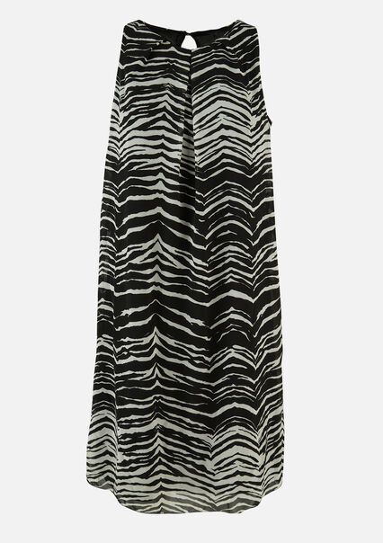Midi jurk met zebra print - BLACK BEAUTY - 08102208_2600