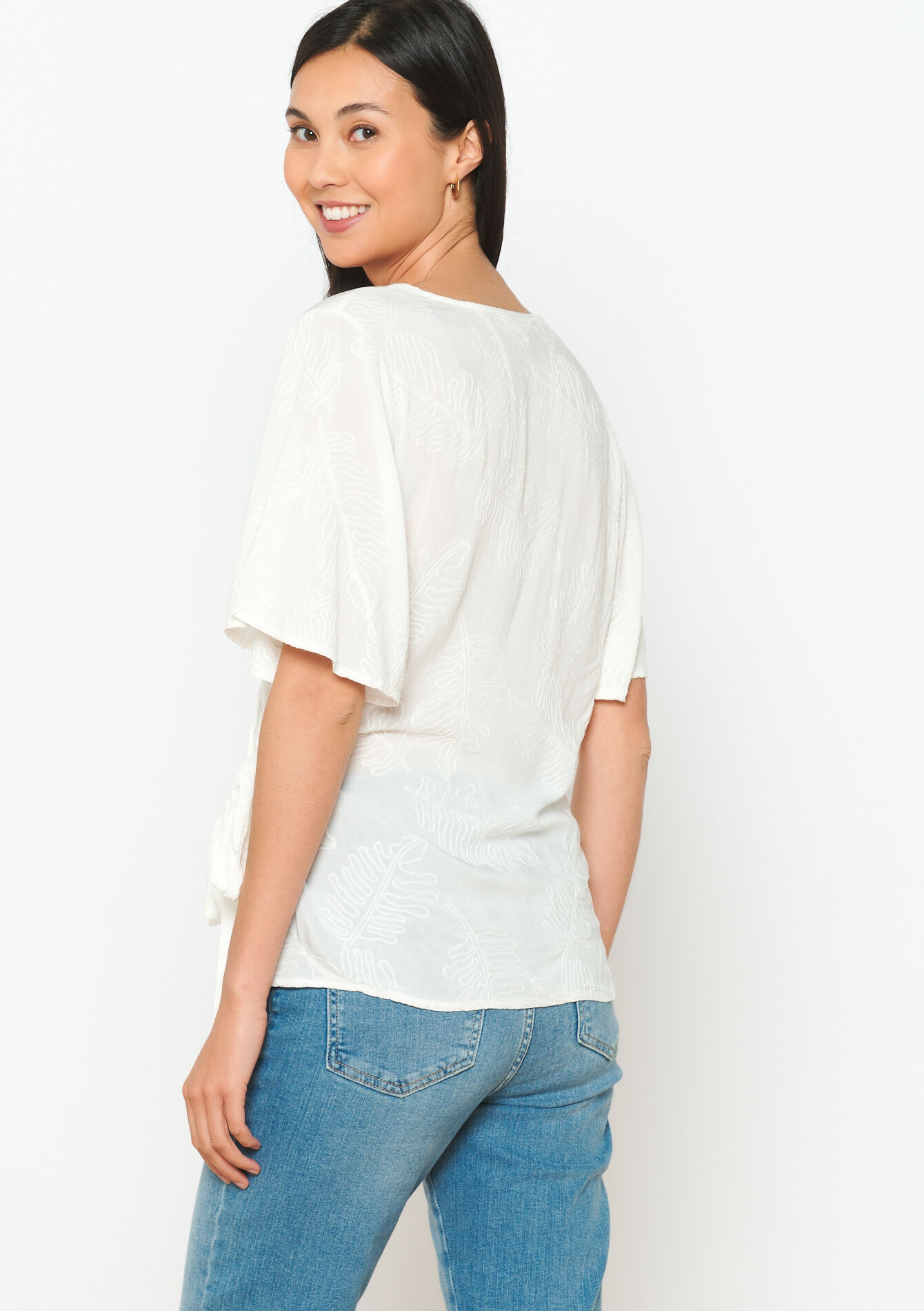 Haut cache-coeur avec broderie, Haut cache-coeur avec broderie - OFFWHITE - 05702548_1001