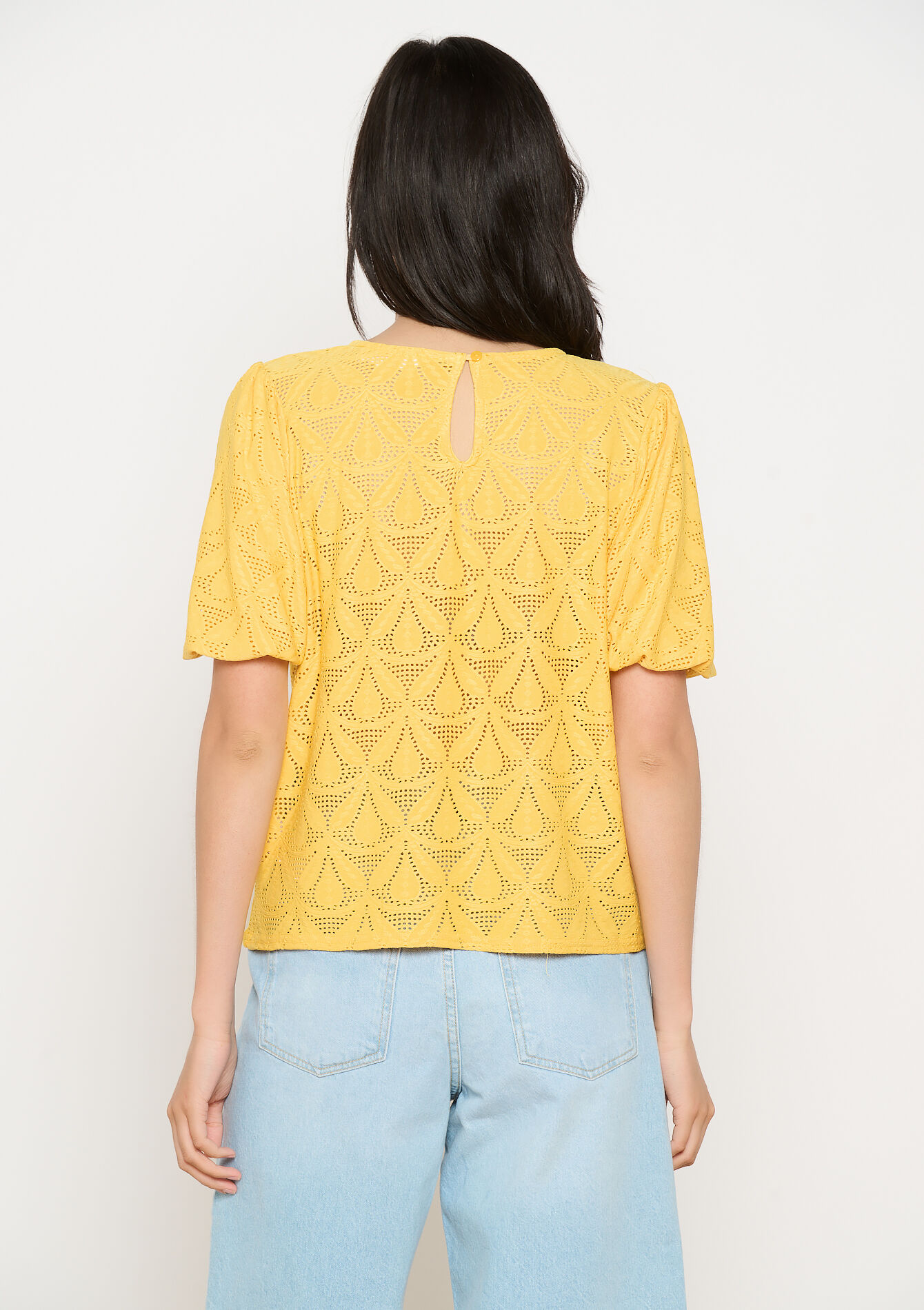 Gehaakt geborduurd shirt, Gehaakt geborduurd shirt - OCHER HONEY - 02301832