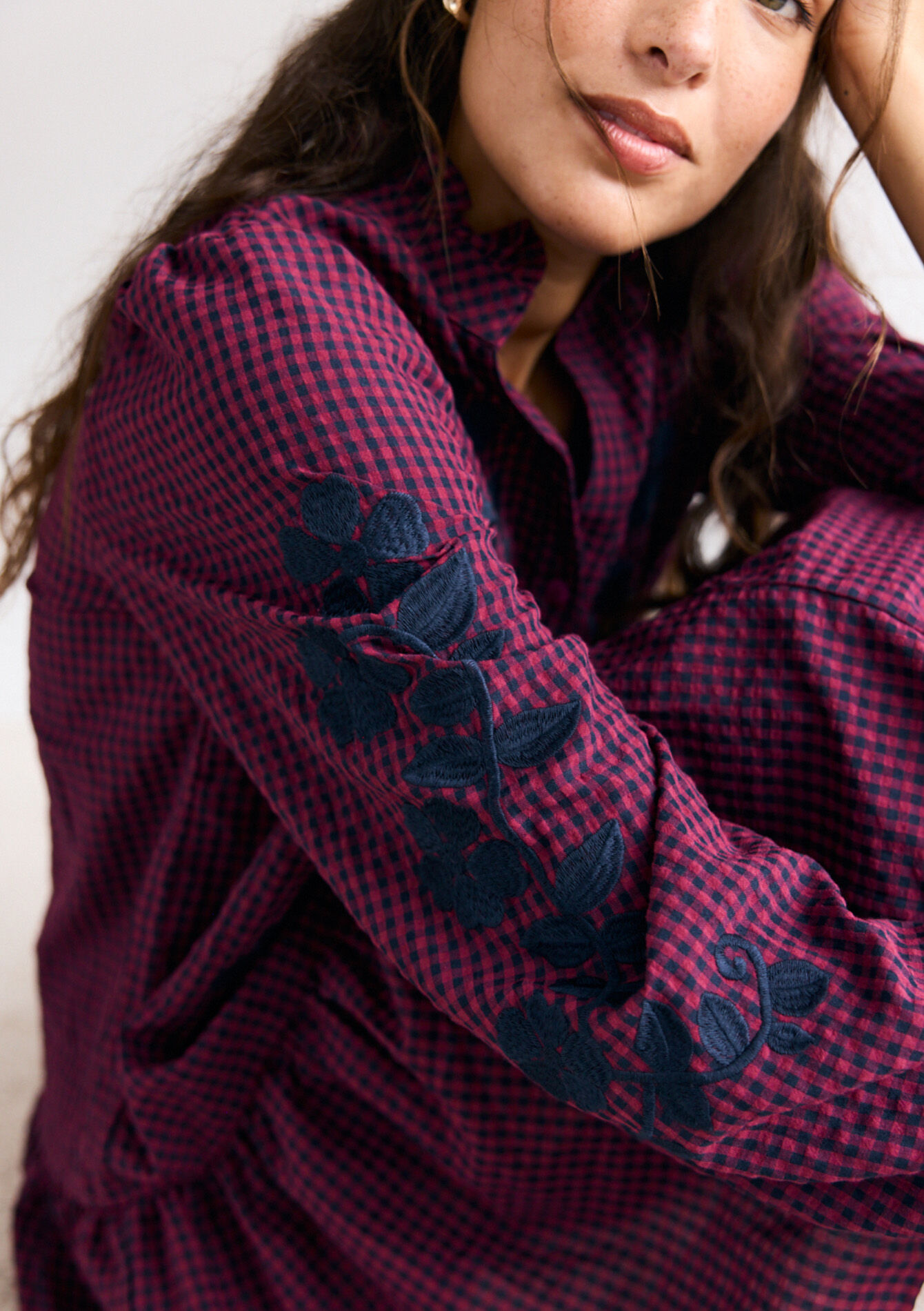 Robe courte à carreaux, Robe courte à carreaux - BORDEAUX WINE - 08104249_5514