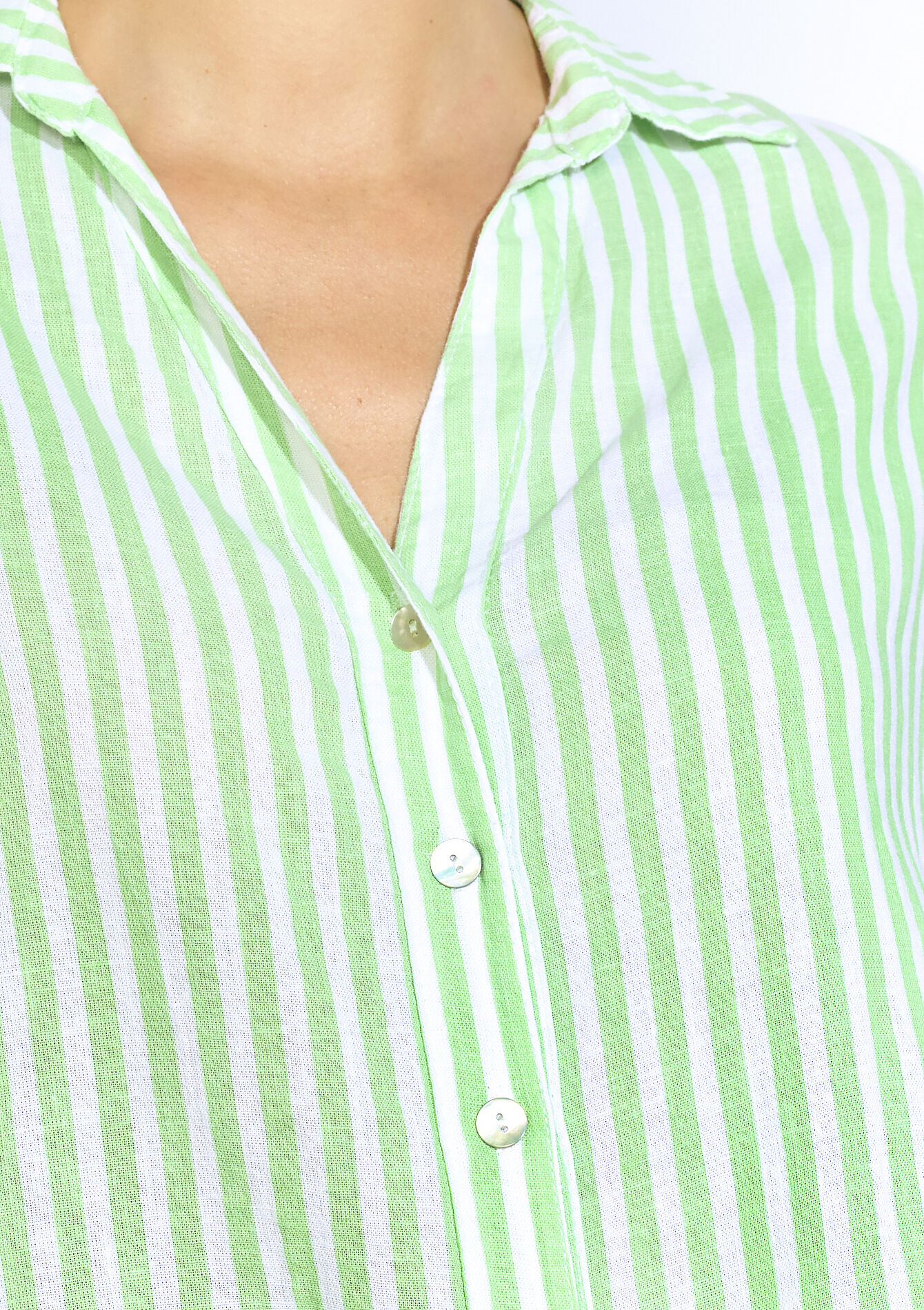 Chemise rayée légère, Chemise rayée légère - MINT GREEN - 05702845_1723