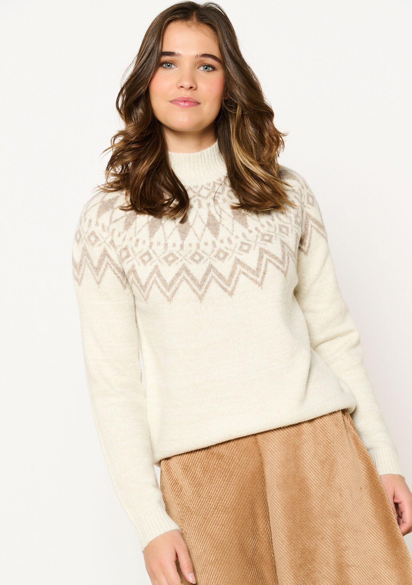 Jacquard sweater with lurex, Jacquard sweater with lurex - OFFWHITE - 04006586