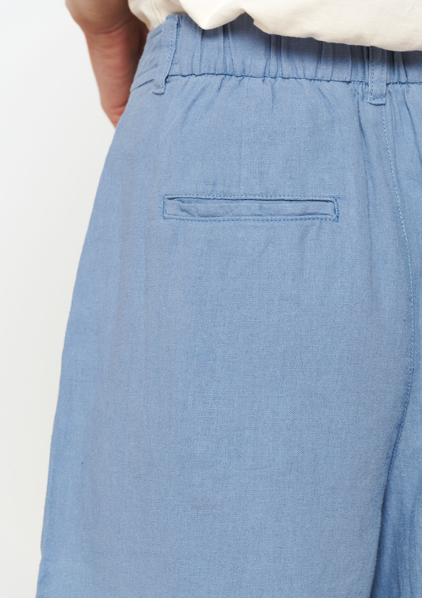 Linen suiting short, Linen suiting short - BLUE GLASS - 06100575_4700