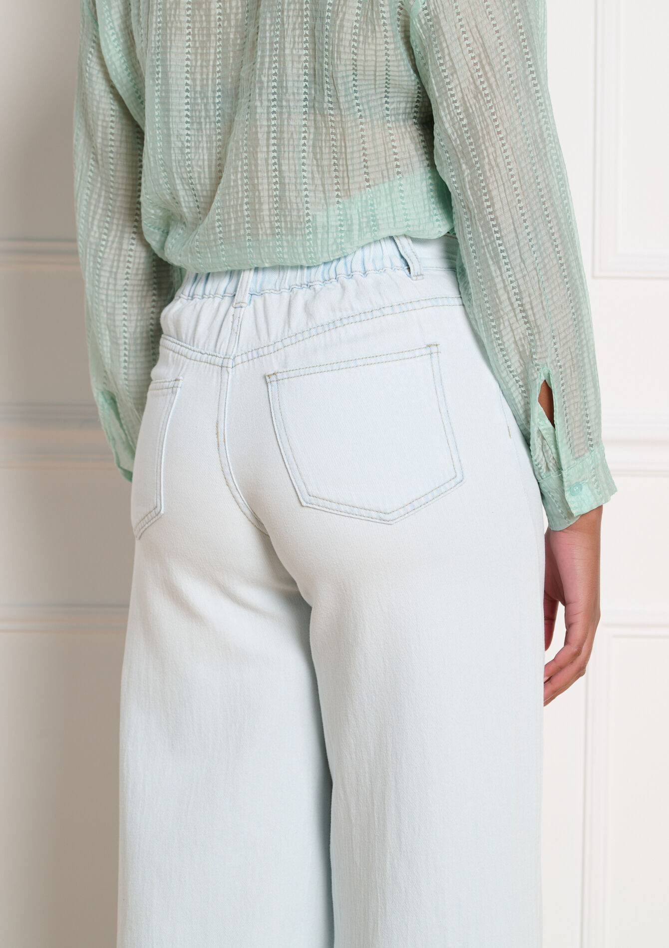 Jean large taille haute, Jean large taille haute - BLUE BLEACHED - 22000645_0502