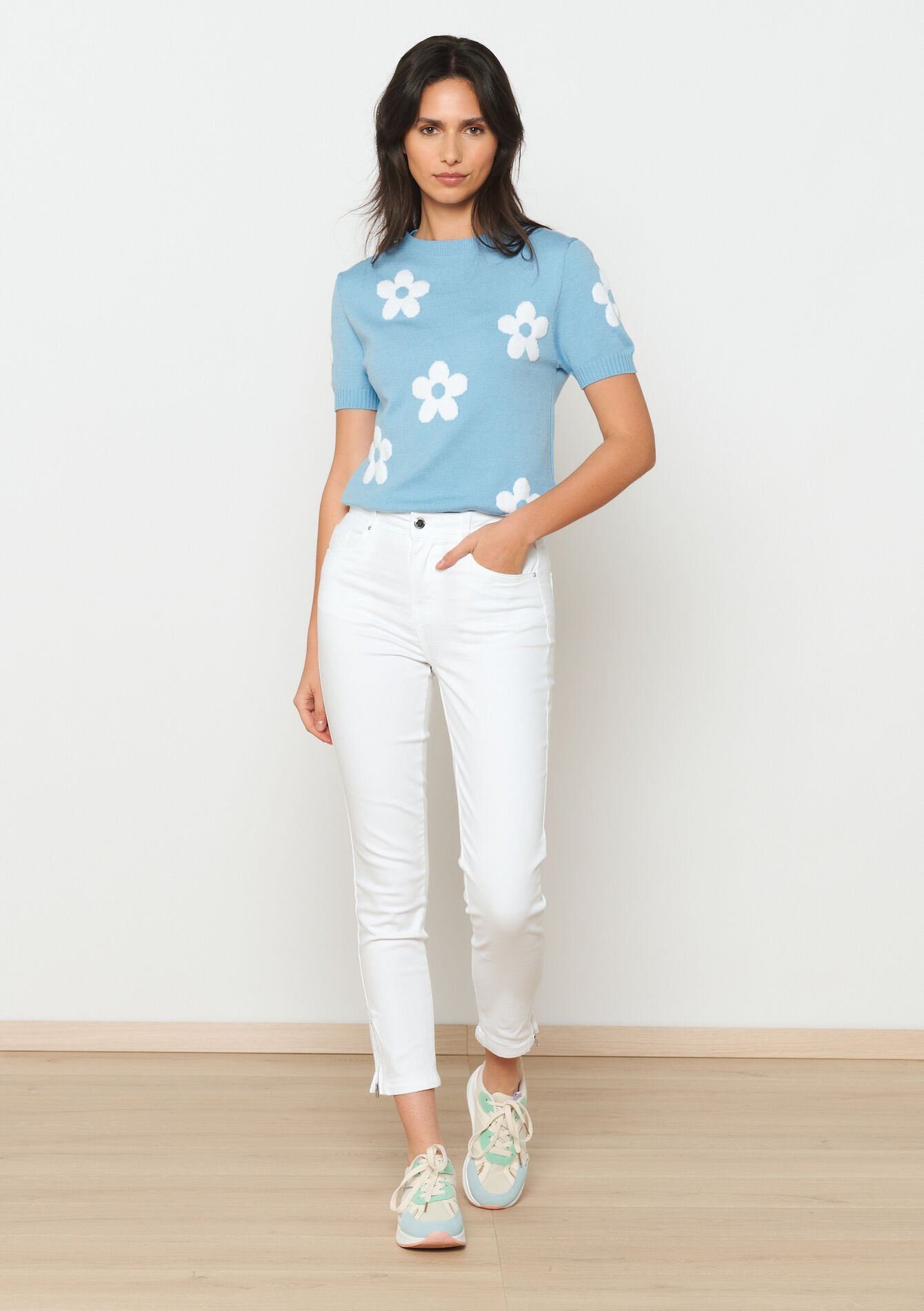 Slimfit trousers, Slimfit trousers - OPTICAL WHITE - 06004457_1019